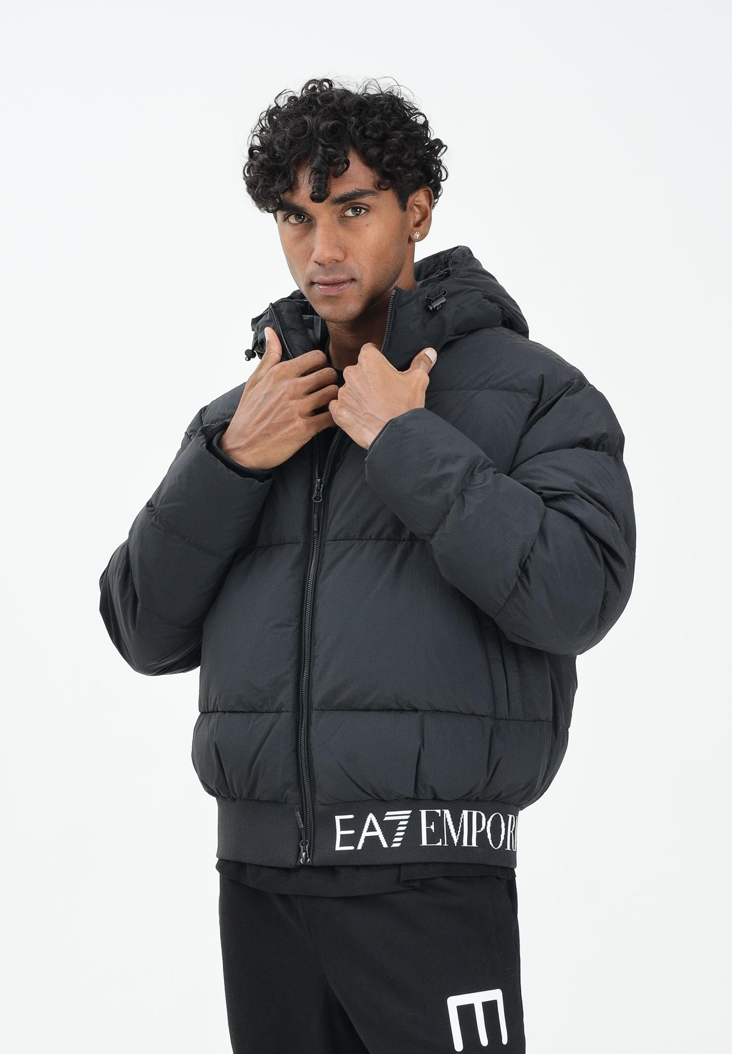 EA7 Piumino nero da uomo con elastico logato 7M000710AF15951 UC001 EA7