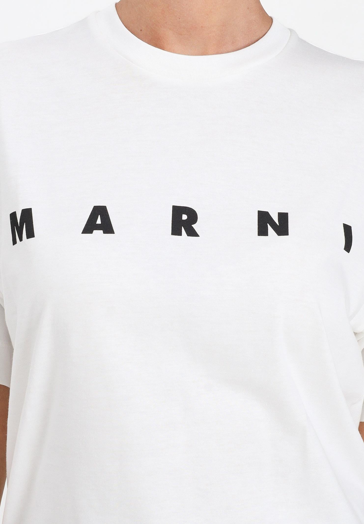 MARNI T-shirt a manica corta bianca per donna, ragazzi e bambini con logo istituzionale M002MVM00RF 0M114 MARNI