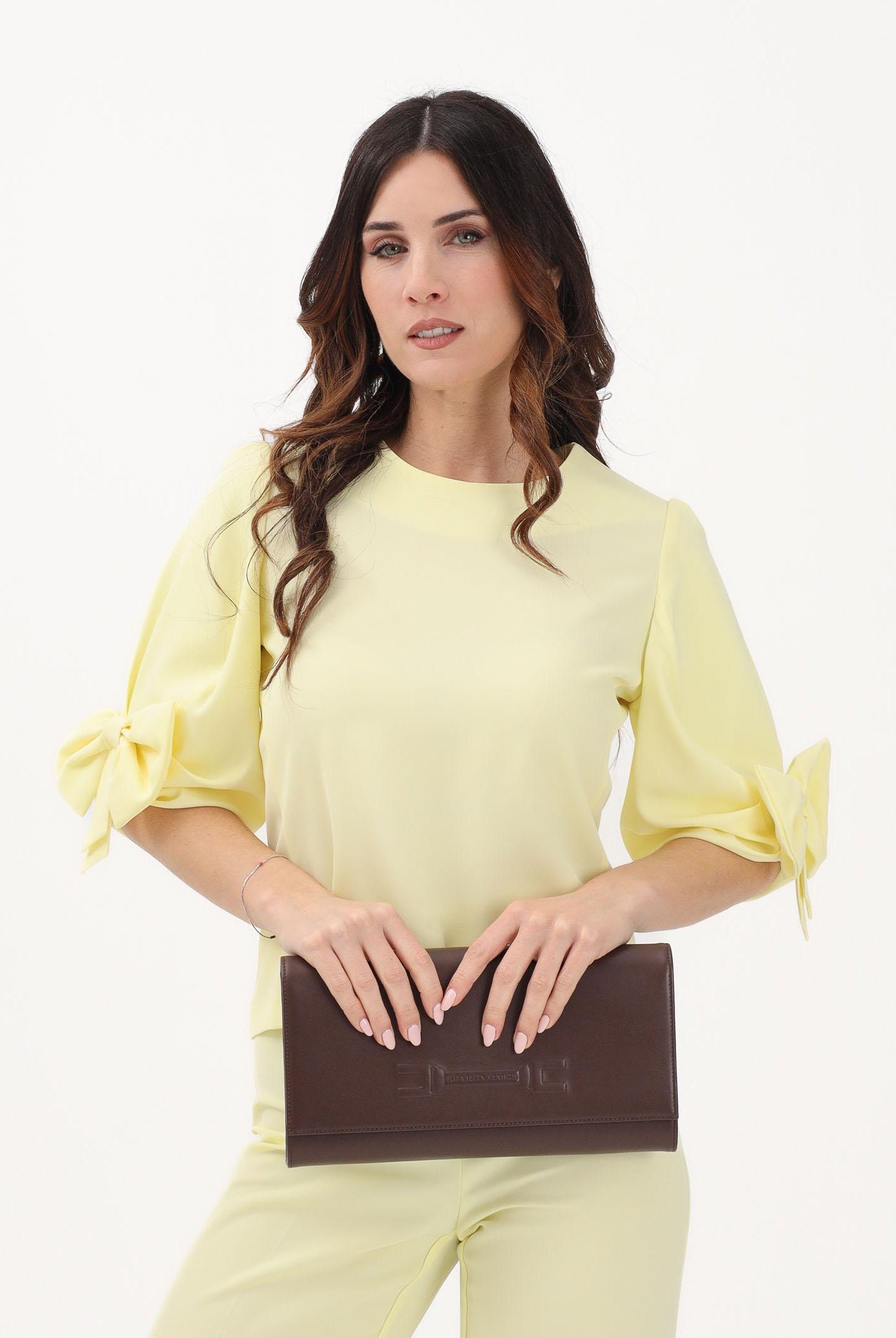 VICOLO Blusa gialla da donna con fiocco applicato TAB0245 ABU20 VICOLO
