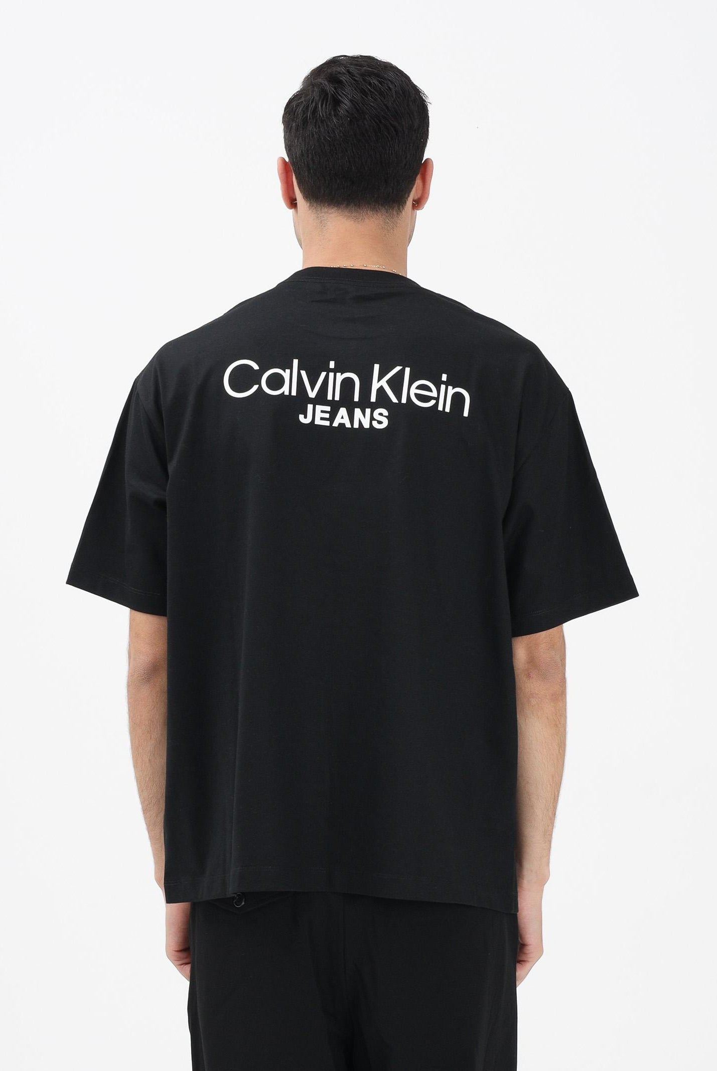 CALVIN KLEIN JEANS T-shirt a manica corta nera da uomo con stampa logo LV04RD825GUB1 . CALVIN KLEIN JEANS