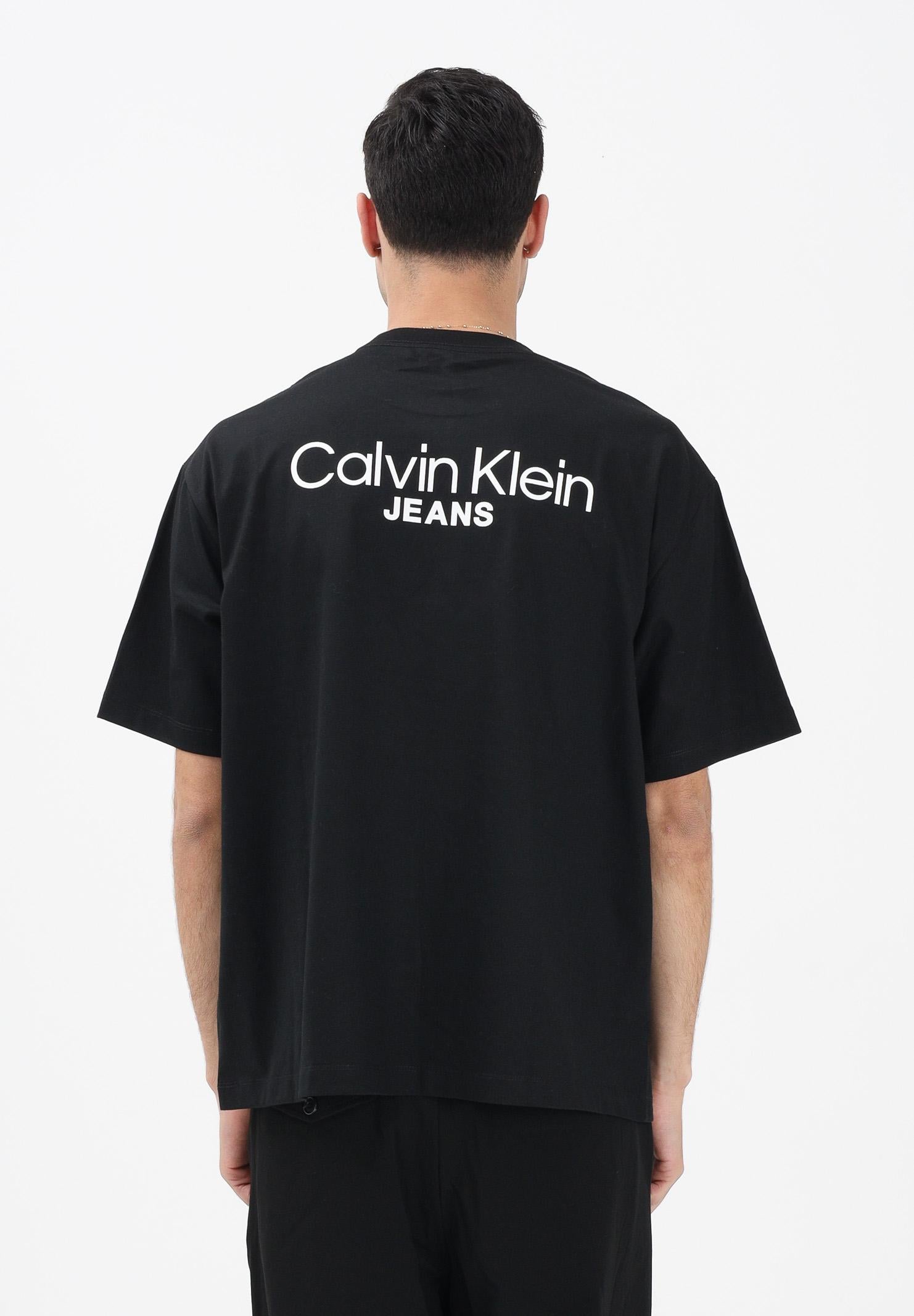 CALVIN KLEIN JEANS T-shirt a manica corta nera da uomo con stampa logo LV04RD825GUB1 . CALVIN KLEIN JEANS