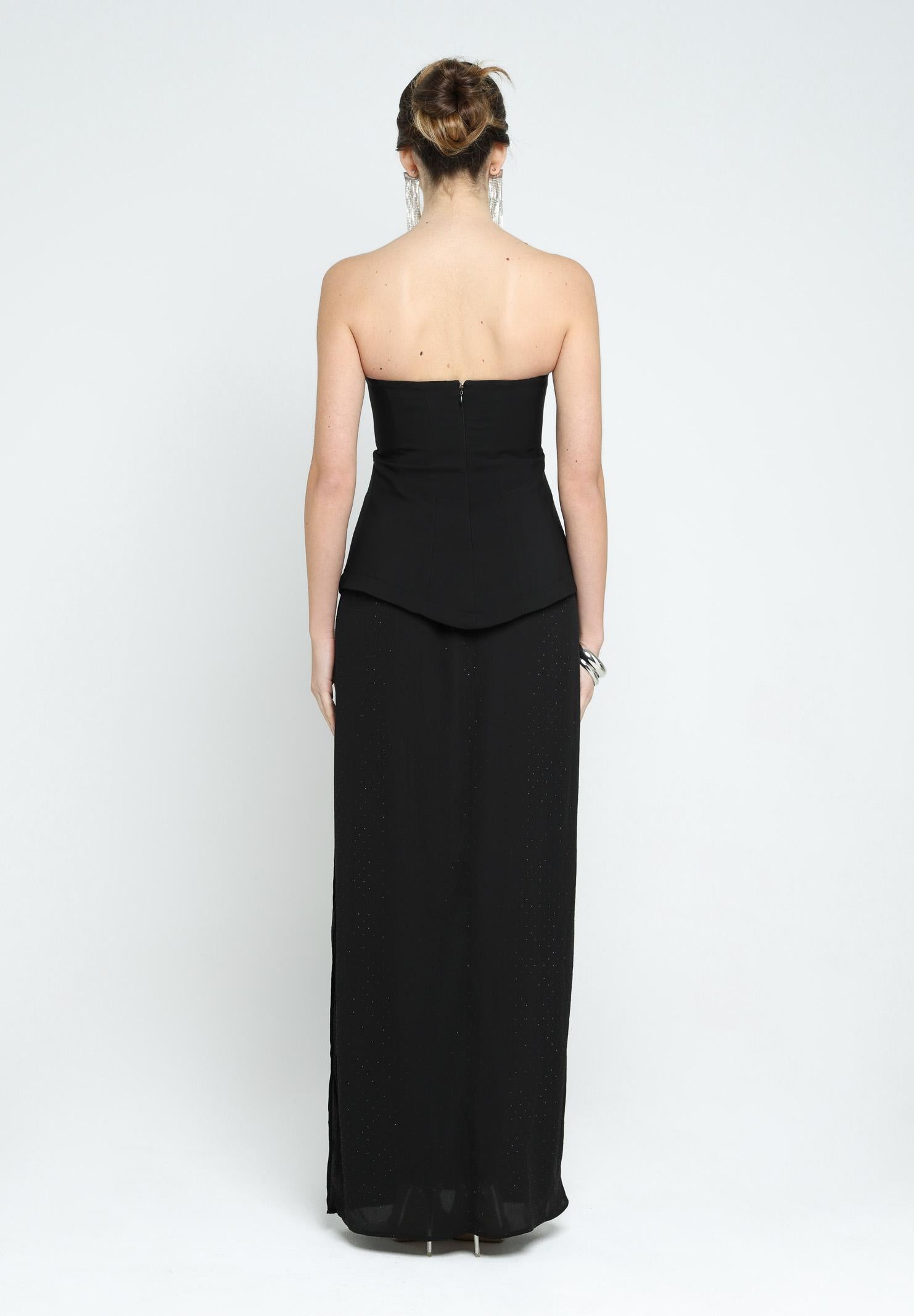 SANTAS Abito lungo CREAM nero da donna PV25020 NERO SANTAS