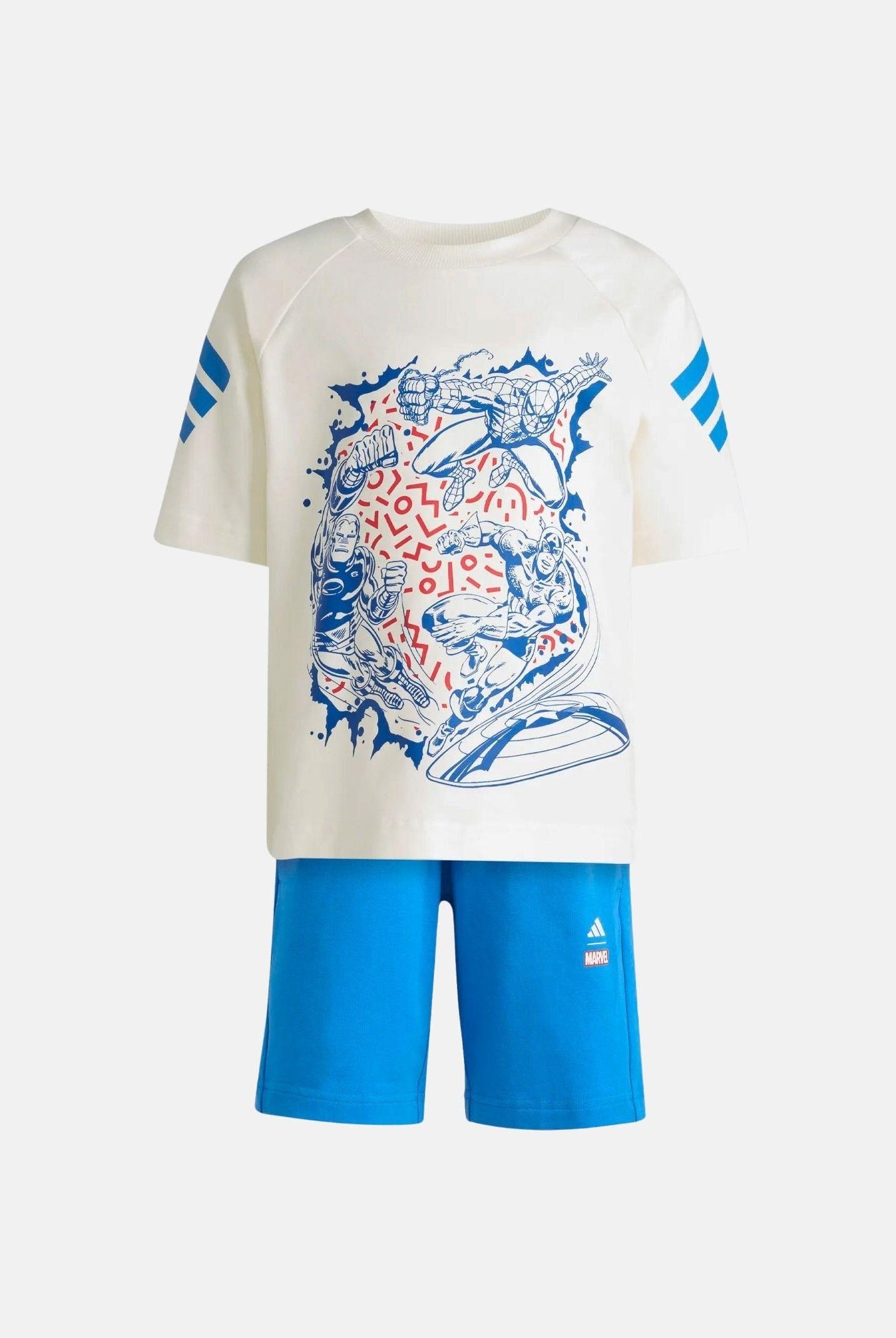ADIDAS PERFORMANCE Completino ADIDAS MARVEL AVENGERS azzurro e bianco da bambino JZ3573 . ADIDAS PERFORMANCE