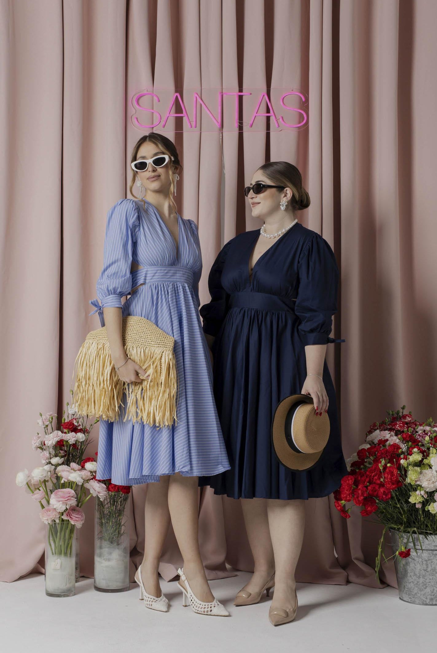 SANTAS Abito midi TIRAMISU' blu da donna PV25019 BLUE SANTAS