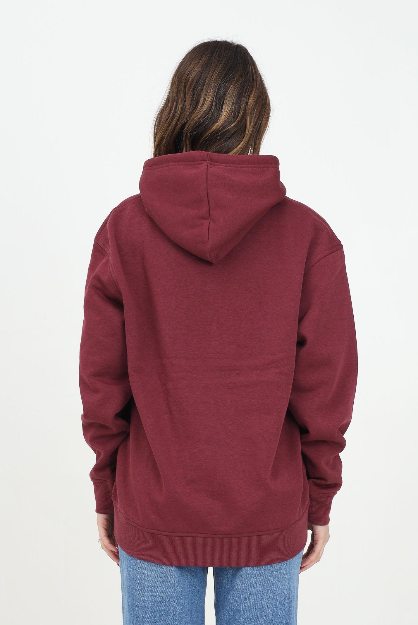 Felpa con cappuccio bordeaux per uomo e donna rifinita da stampa logo PAVIDAS-HOODIE BORDEAUX PAVIDAS