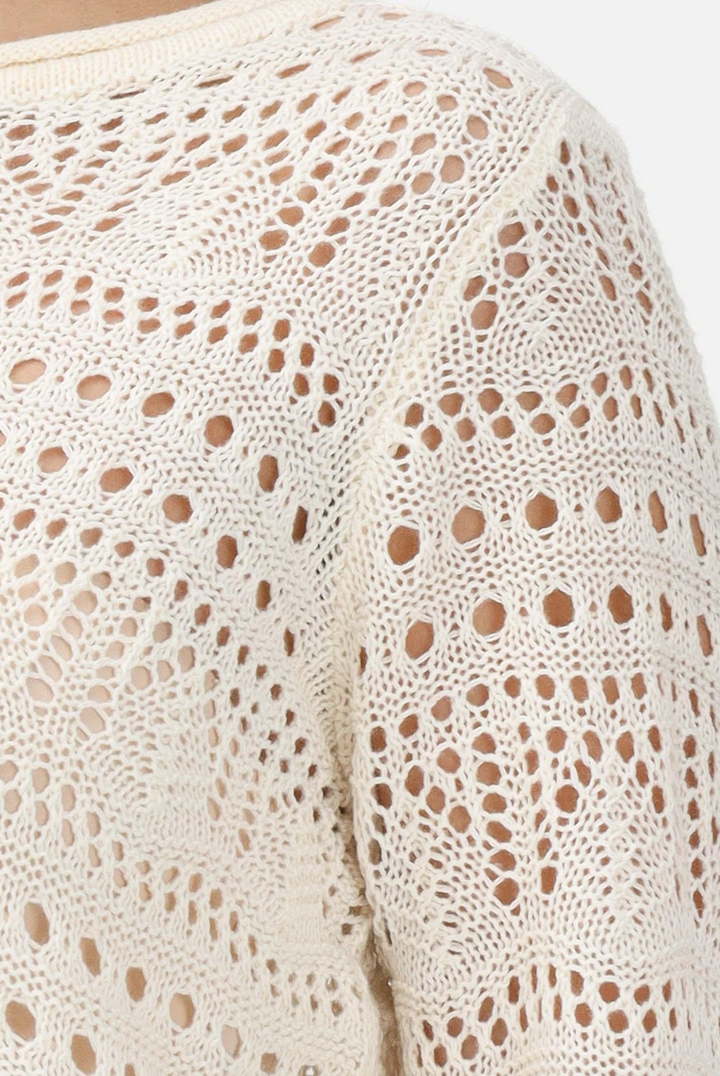 JDY Maglia traforata panna da donna 15287384 EG JDY