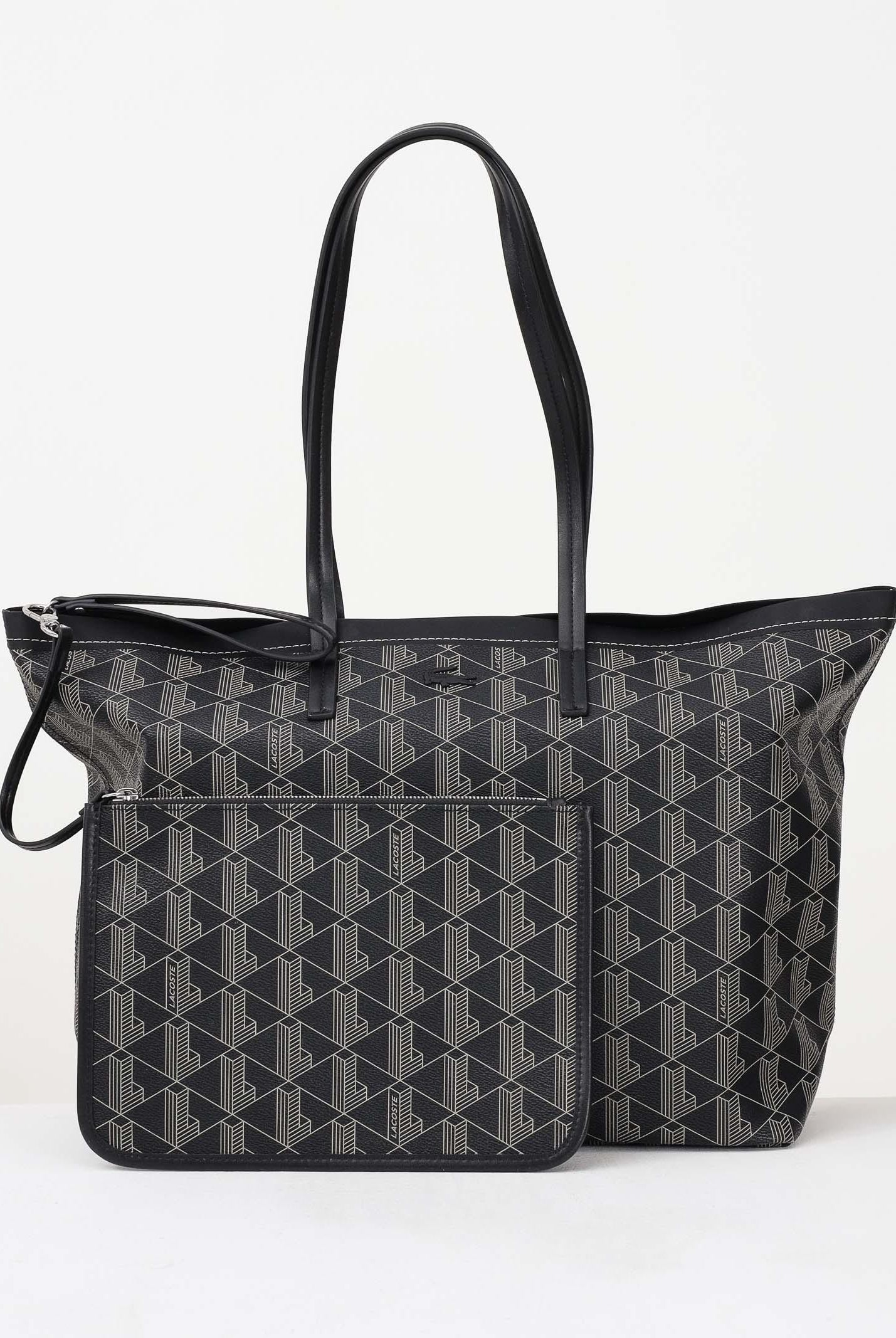 LACOSTE Shopper nera da donna con pochette Zely NF5001 N56 LACOSTE