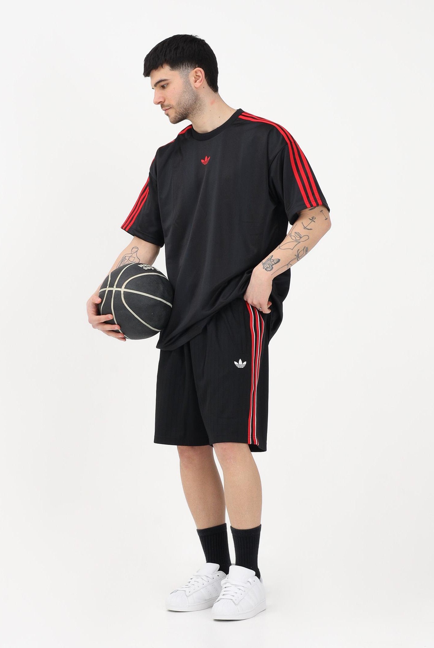 ADIDAS ORIGINALS Shorts sportivo Firebird Engineered Stripes nero da uomo KS5505 . ADIDAS ORIGINALS