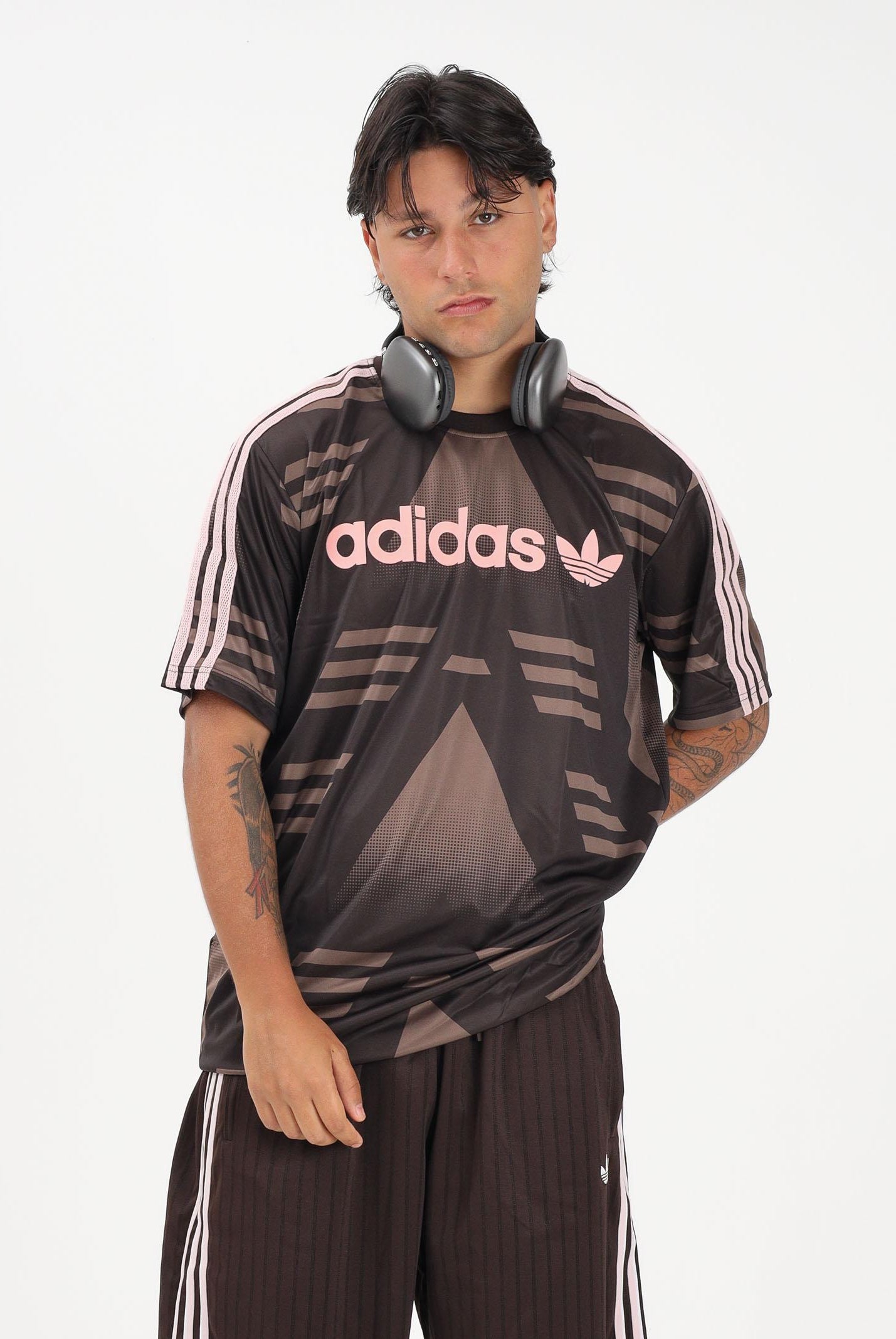 ADIDAS ORIGINALS T-shirt a manica corta LOOSE SPONSORED JERSEY marrone e rosa per uomo e donna KC6429 . ADIDAS ORIGINALS