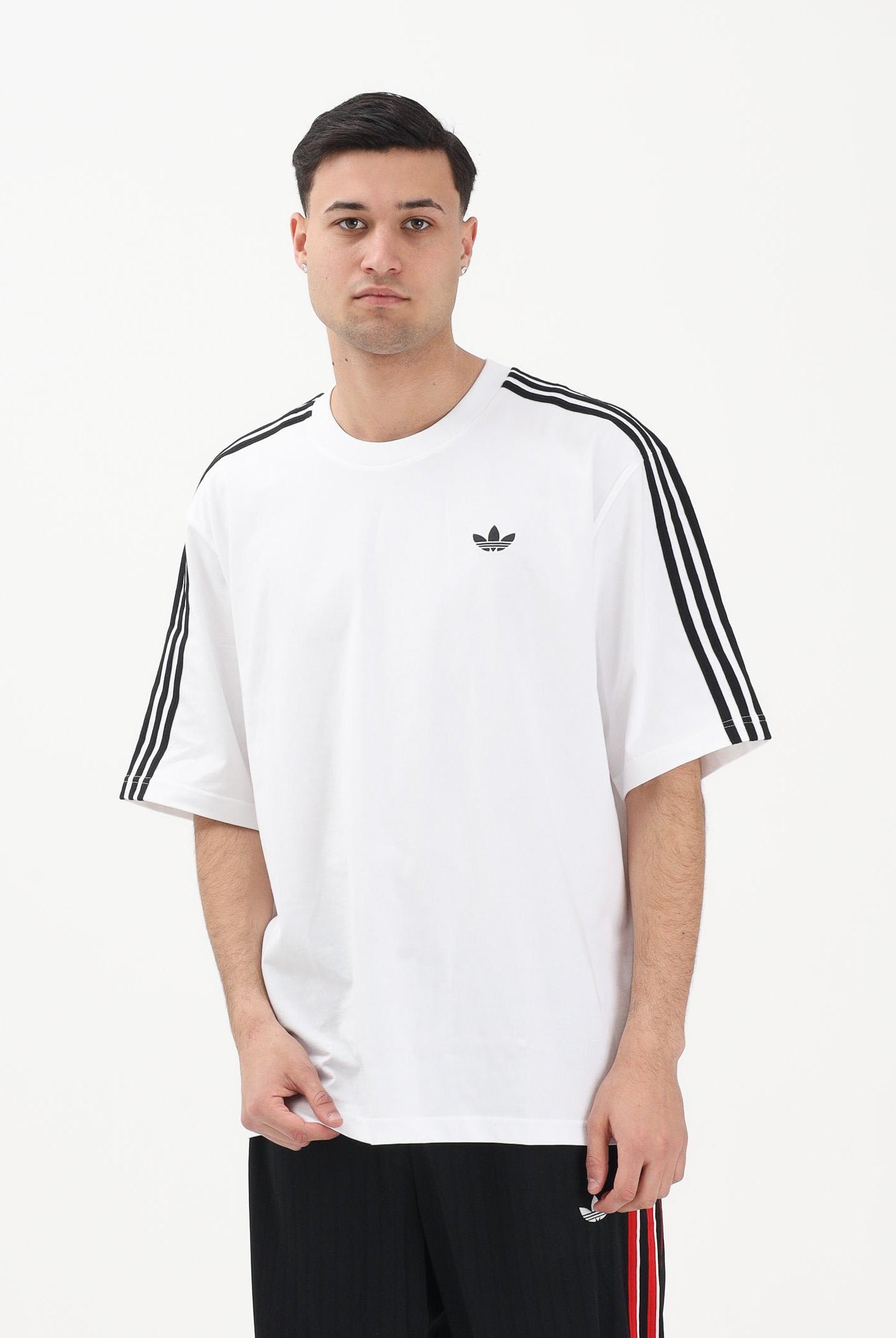 ADIDAS ORIGINALS T-shirt a manica corta Adicolor 3-Stripes Oversized bianca da uomo KD4096 . ADIDAS ORIGINALS