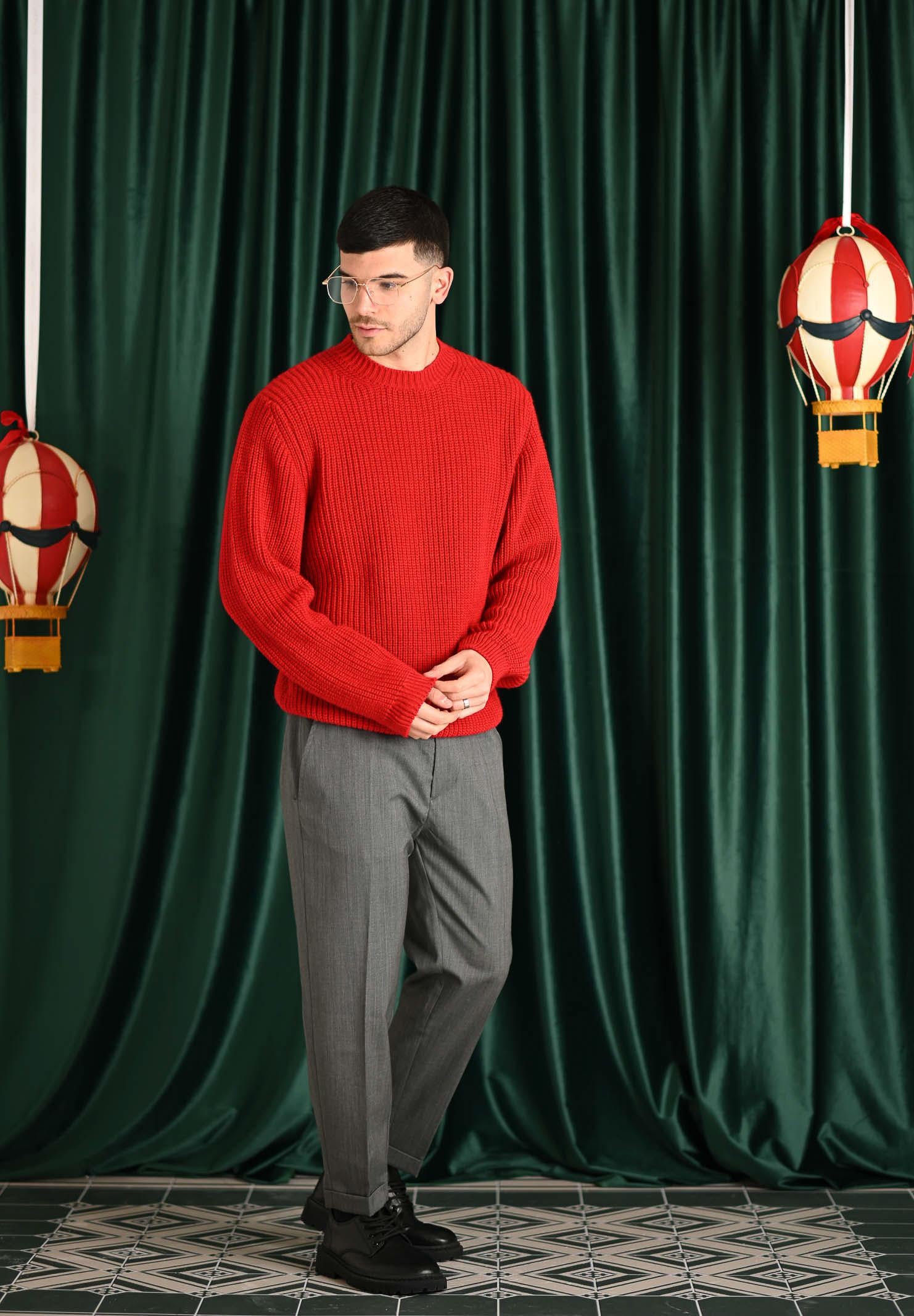 I'M BRIAN Maglione girocollo rosso da uomo MA3023 RO I'M BRIAN