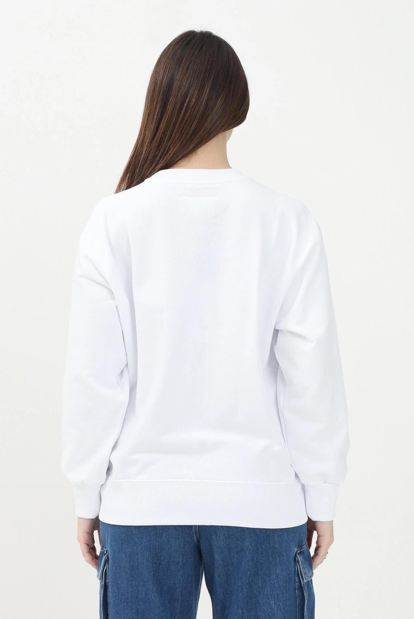 MAISON MARGIELA Felpa girocollo bianca per donna, ragazzi e bambini con logo numerico Pixe M60796MM02X M6100 MAISON MARGIELA