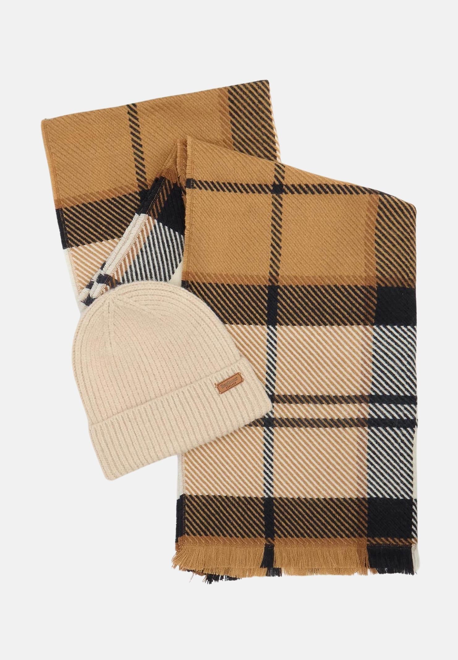 BARBOUR Set regalo berretto Pendle e sciarpa Blair panna e beige per uomo e donna 252MLGS0094 BR52 BARBOUR