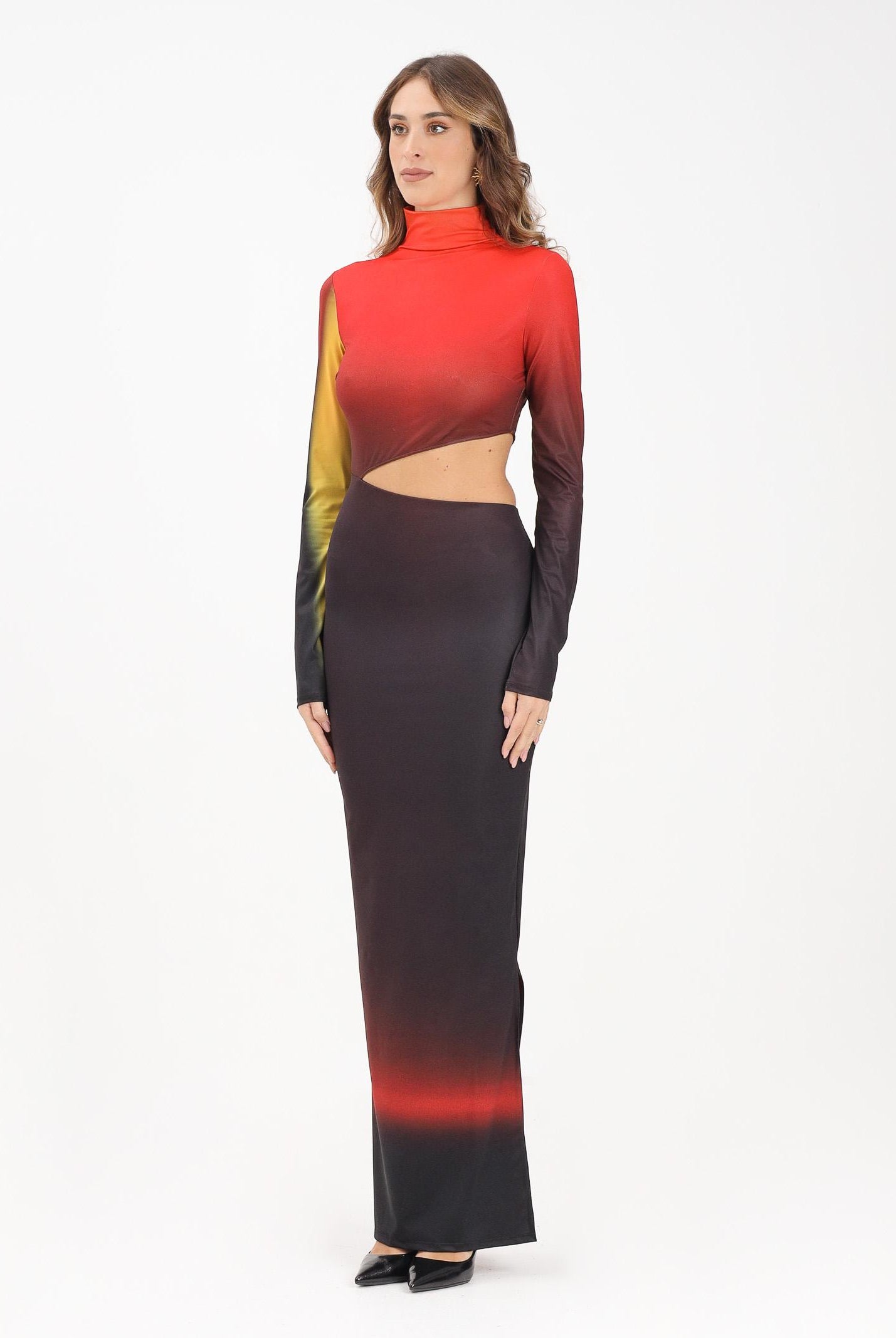 PATRIZIA PEPE Abito lungo multicolore da donna con cut-out 8A1537J342 FG33 PATRIZIA PEPE