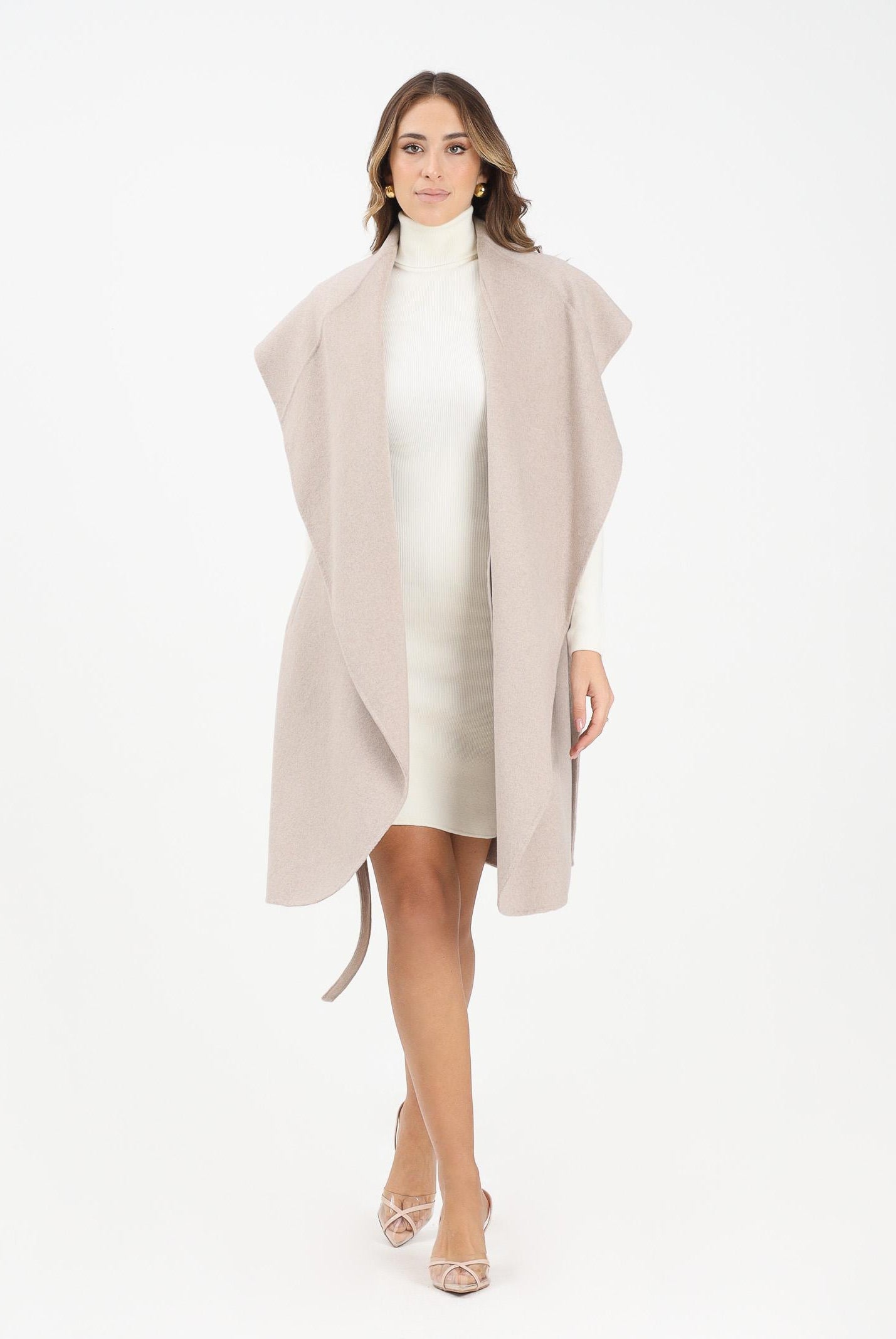 VICOLO Cappotto smanicato beige da donna TF0056 FU114 VICOLO