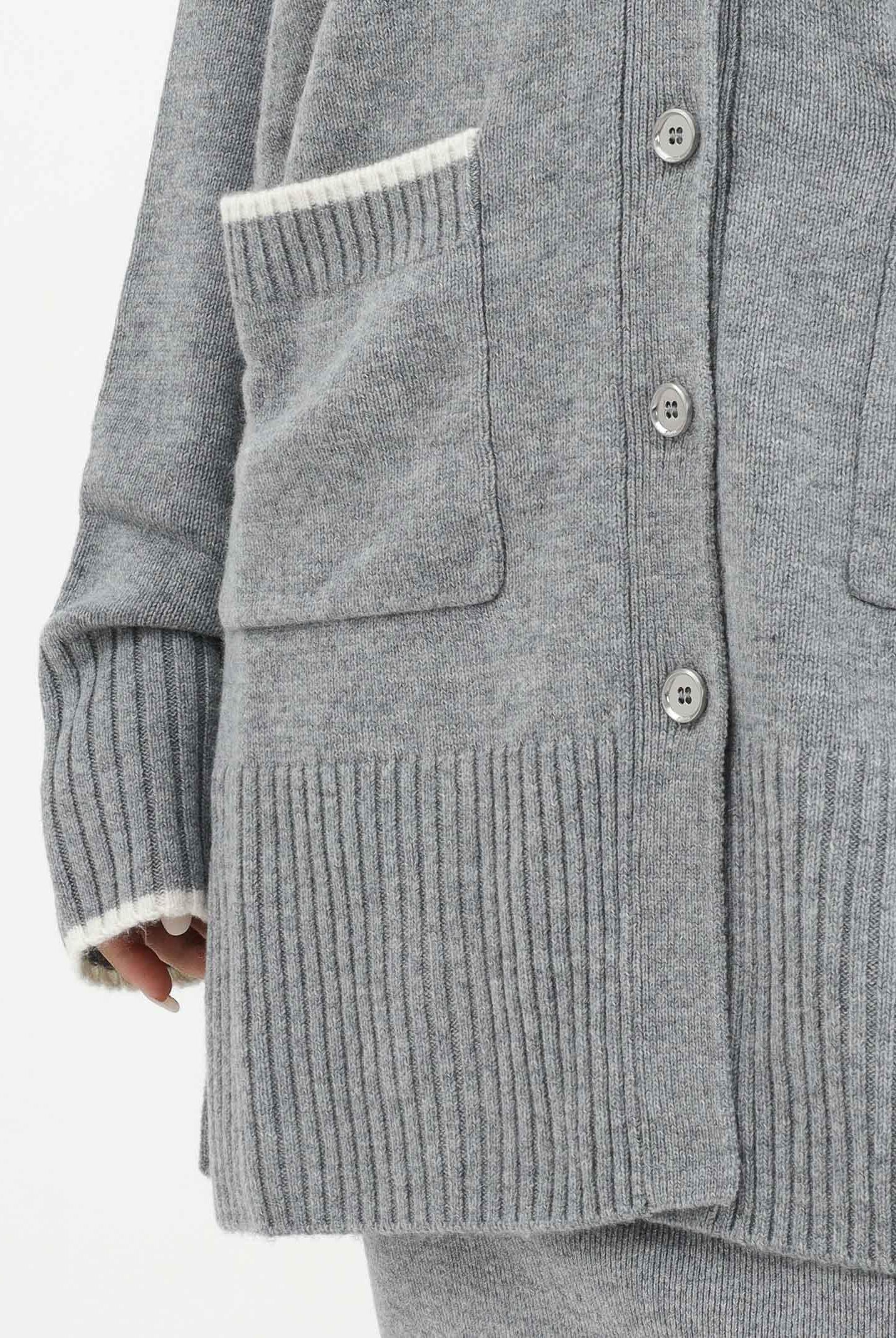 PINKO Cardigan lungo grigio da donna con logo 105451A2Q9 II2 PINKO