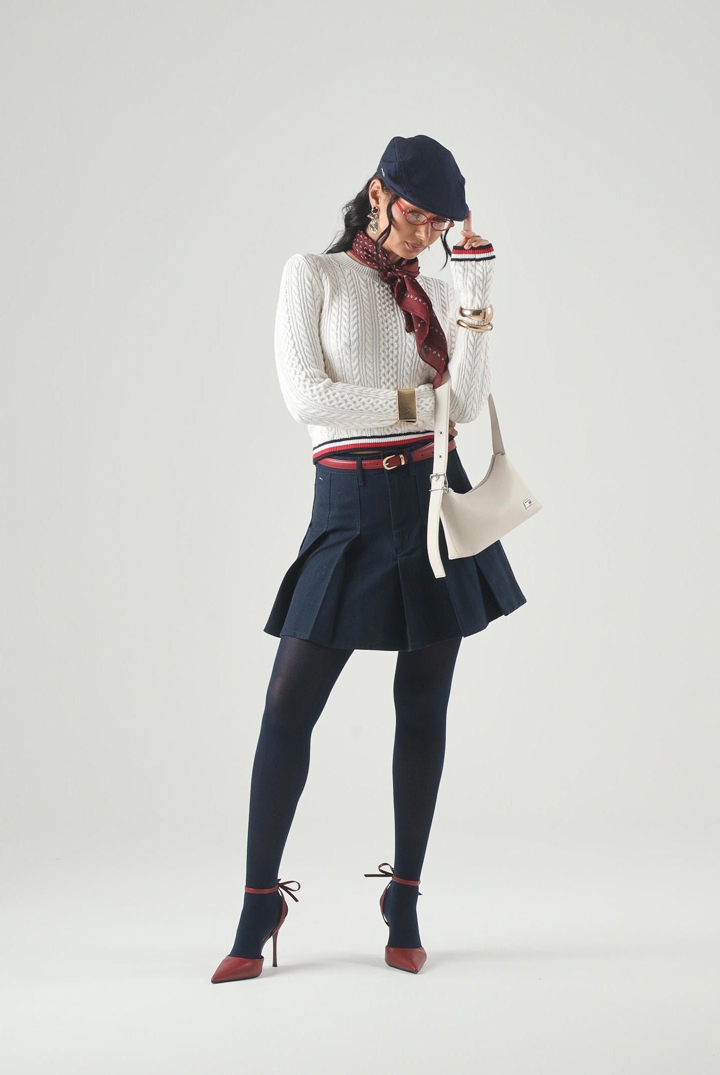 TOMMY JEANS pullover girocollo TJW RWB Tipping Sweater Ancient White bianco donna. DW0DW22933 YBH TOMMY JEANS