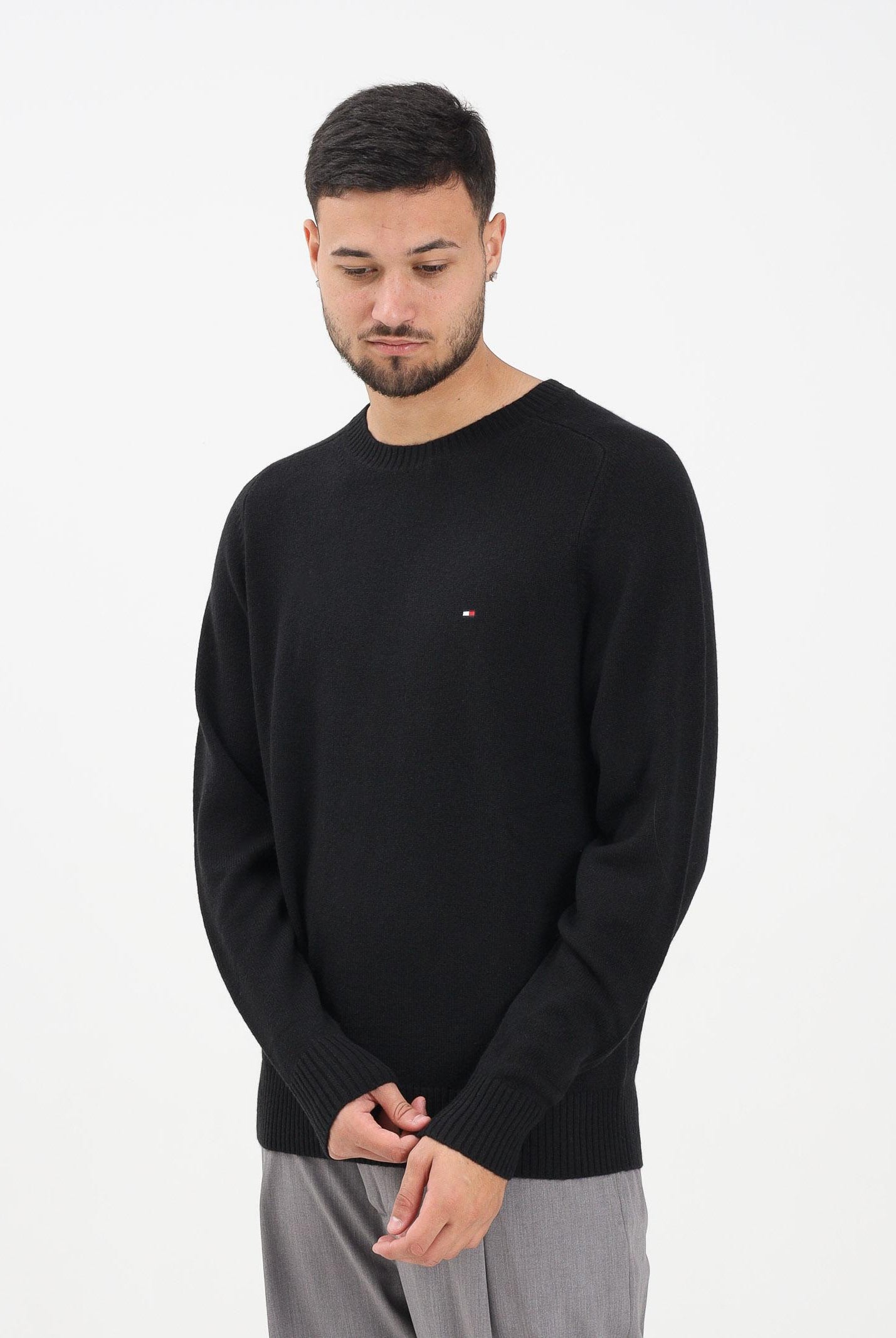 TOMMY HILFIGER Maglioncino girocollo nero da uomo MW0MW36535BDS TOMMY HILFIGER