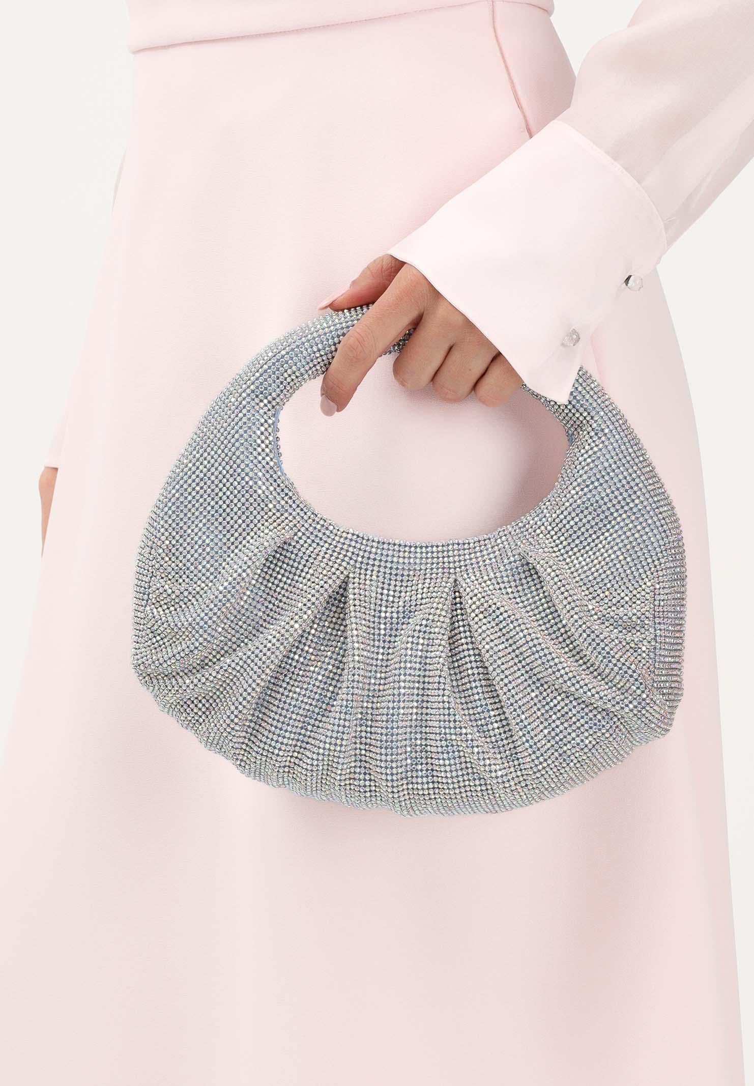 TWENTY FOURHAITCH Borsa a mano argento e polvere da donna con strass LB1006262P PO TWENTY FOURHAITCH