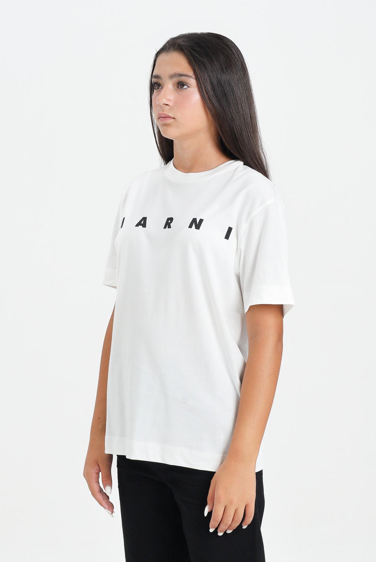MARNI T-shirt a manica corta bianca per donna, ragazzi e bambini con logo istituzionale M002MVM00RF 0M114 MARNI