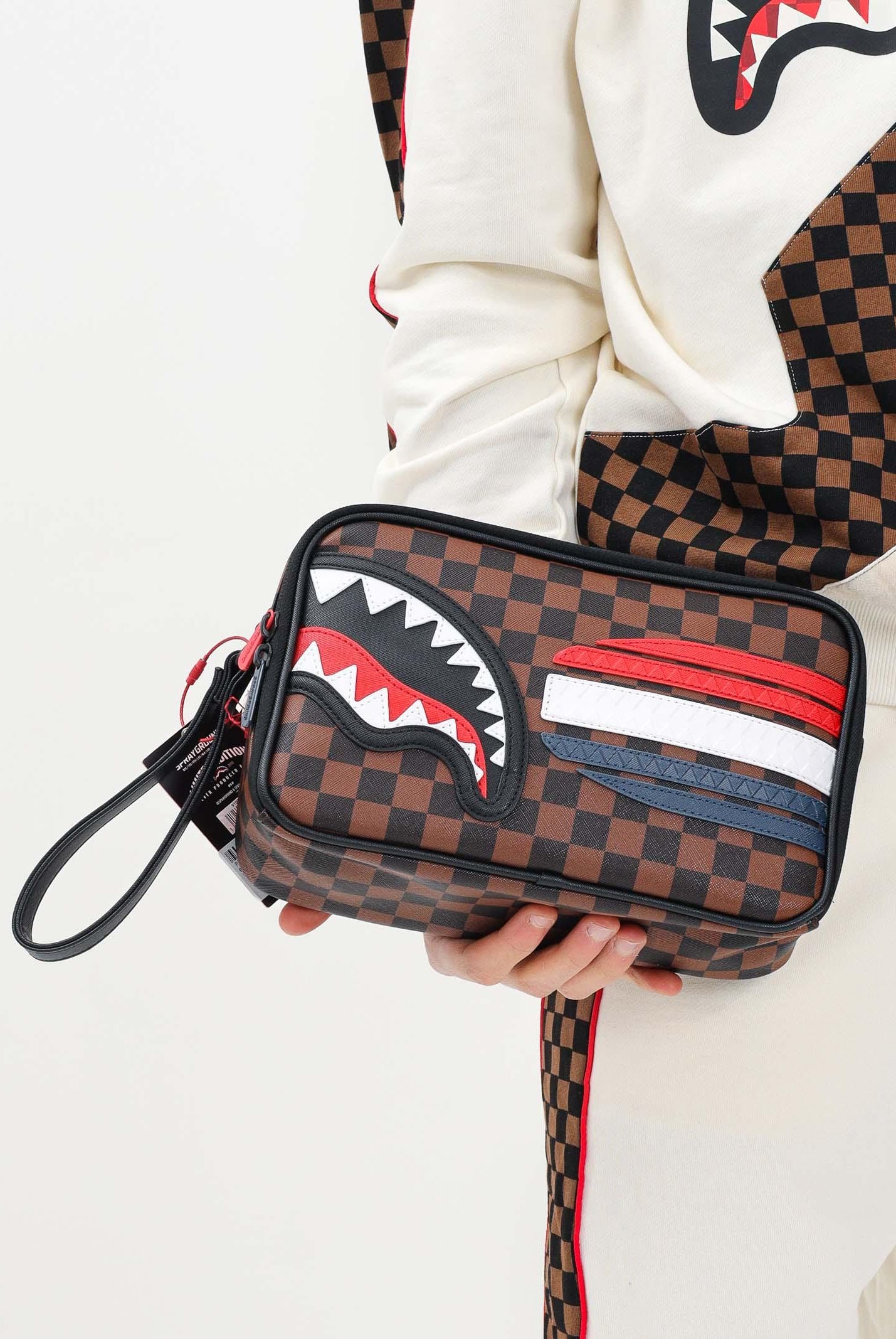 SPRAYGROUND Pochette MACHINE FRANCAISE marrone per uomo e donna 910B7492NSZ  SPRAYGROUND