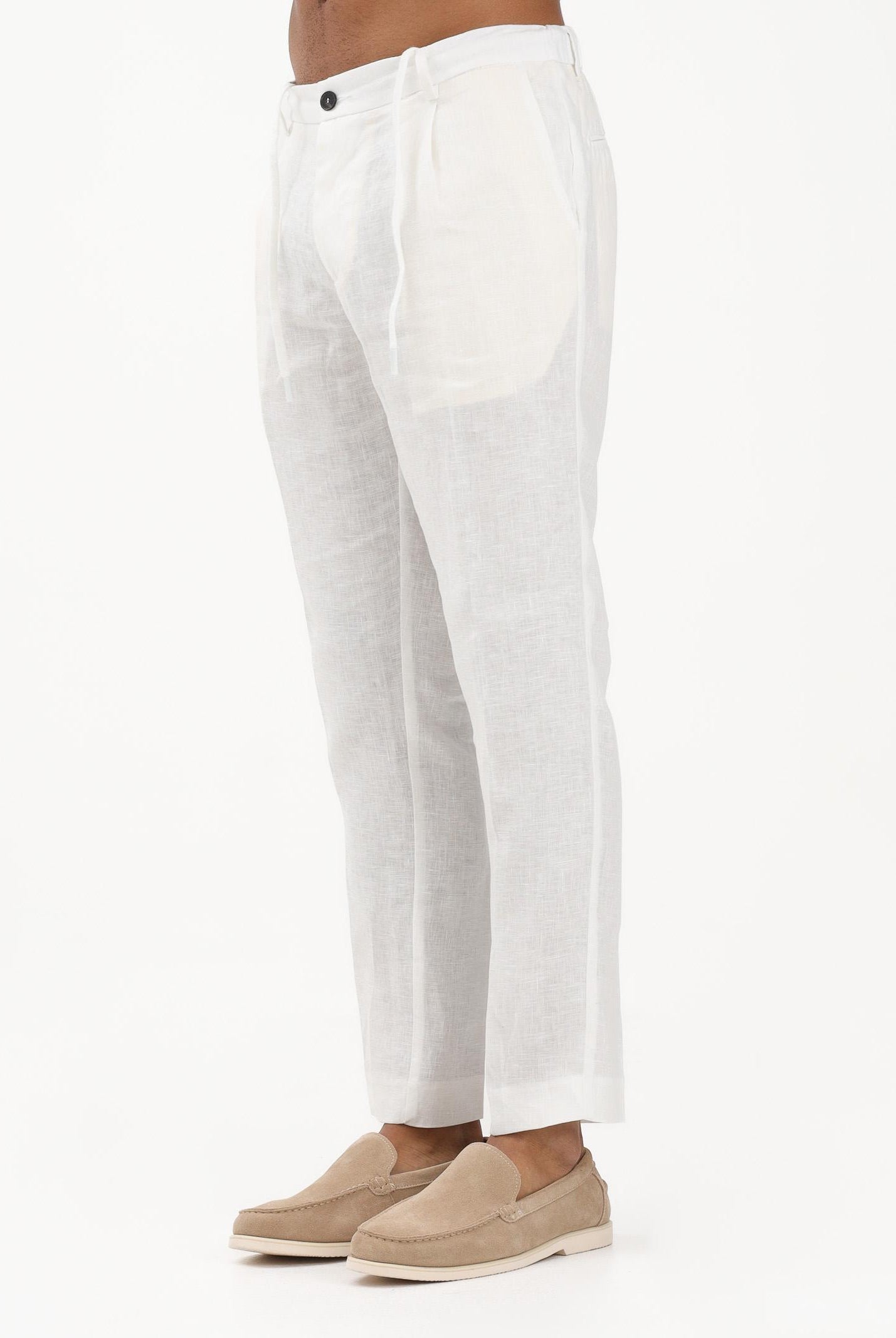 ENTRE AMIS Pantalone in lino bianco da uomo P26JAP5RENO2148 2002 ENTRE AMIS