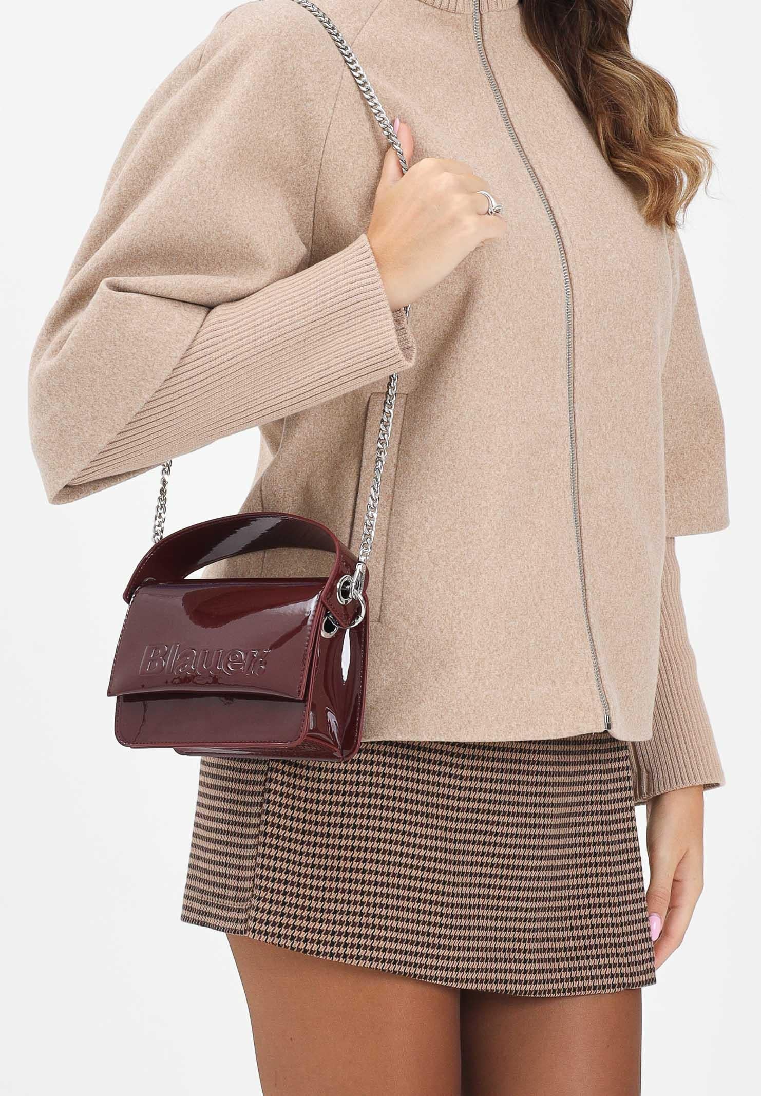 BLAUER Borsa a mano in vernice lucida bordeaux da donna con logo F5MIN01LUXMIG BDX BLAUER