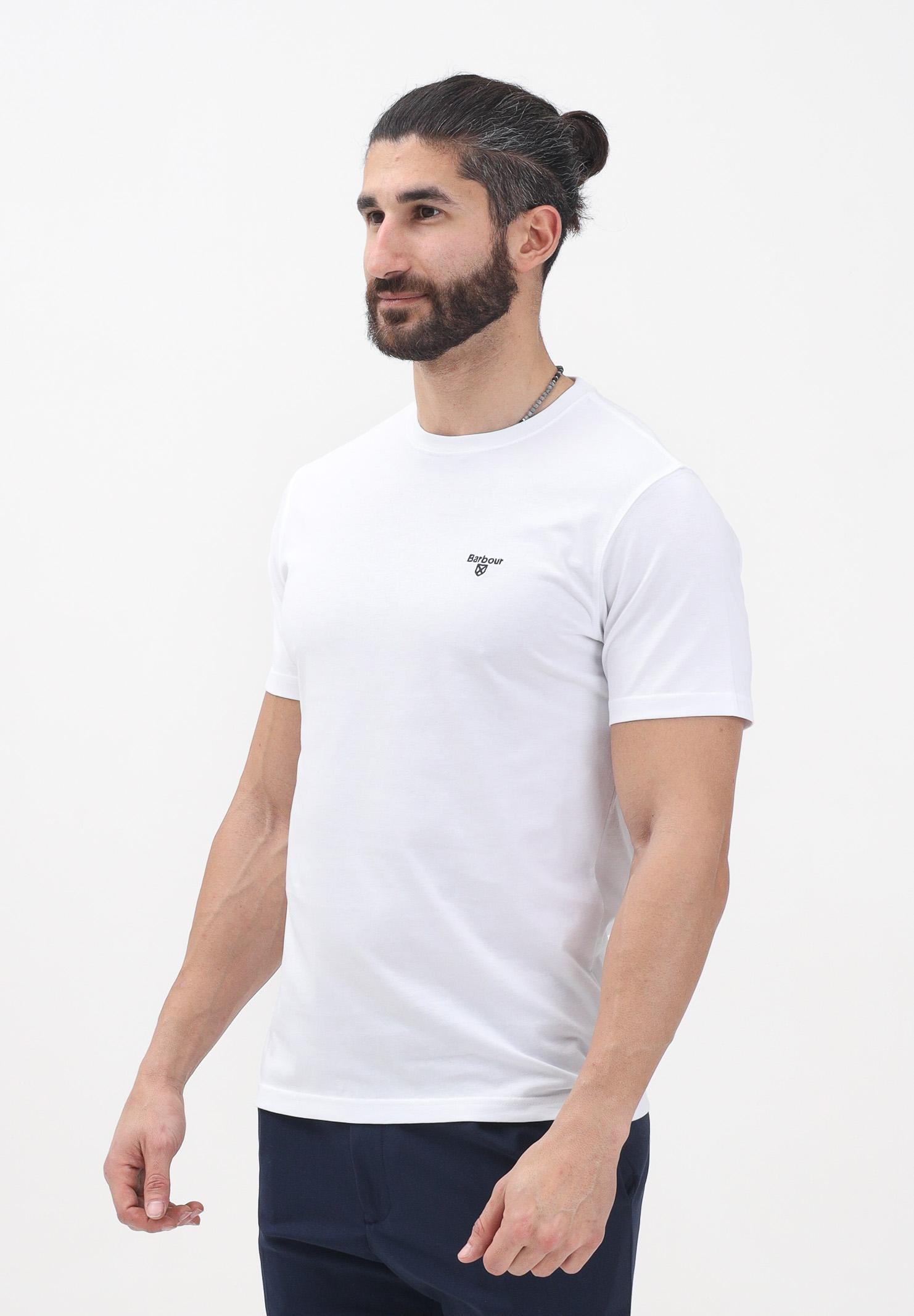 BARBOUR T-shirt a manica corta Essential bianca da uomo 251-MTS0331-MTS WH11 BARBOUR