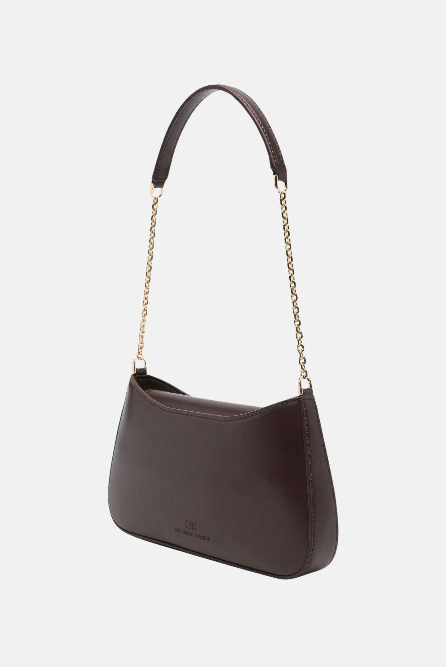 ELISABETTA FRANCHI Borsa a spalla cacao da donna con dettaglio logo BS93A61E2 644 ELISABETTA FRANCHI
