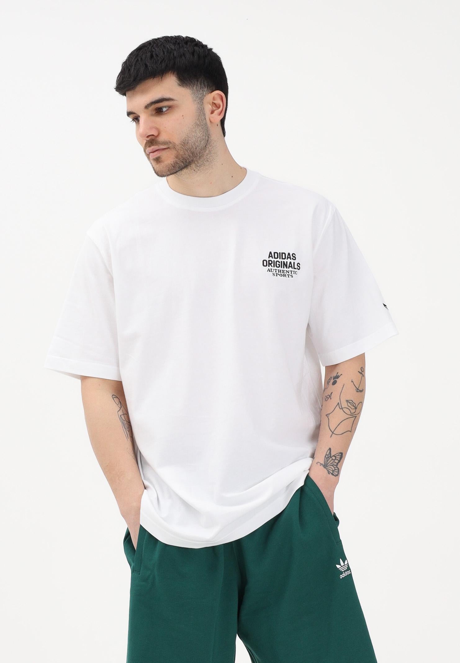 ADIDAS ORIGINALS T-shirt a manica corta GFX VARSITY bianca da uomo KE2252 . ADIDAS ORIGINALS