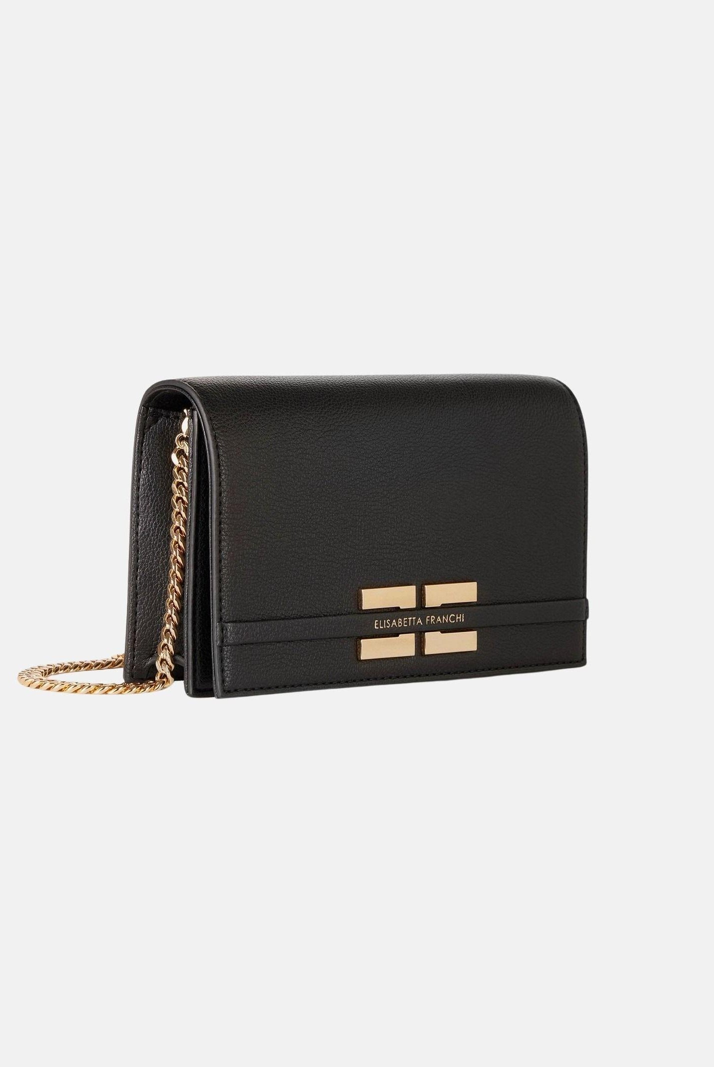 ELISABETTA FRANCHI Pochette nera da donna con logo BS40A61E2 110 ELISABETTA FRANCHI