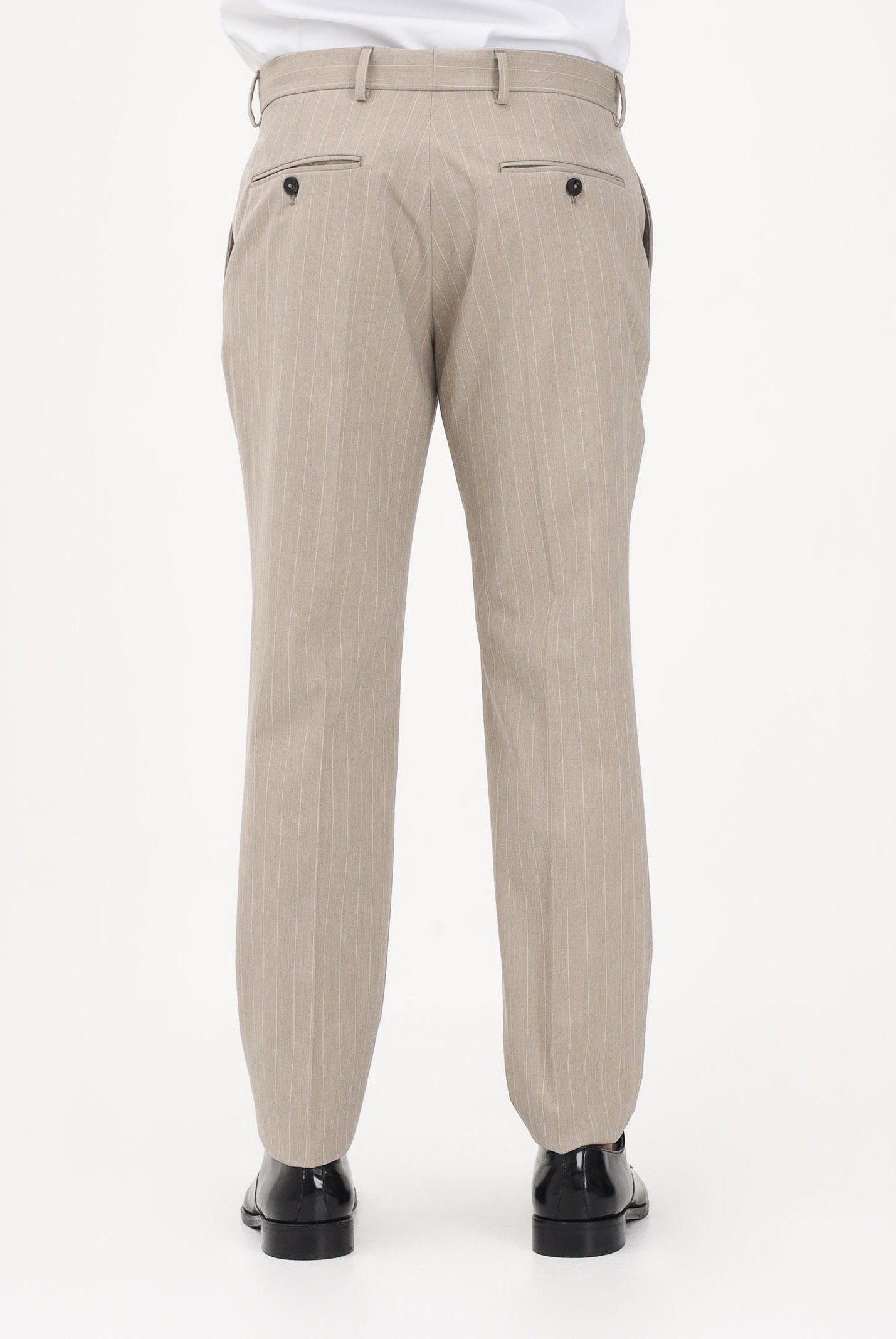 SELECTED HOMME Pantalone elegante beige da uomo con motivo gessato 16100152 SA SELECTED HOMME