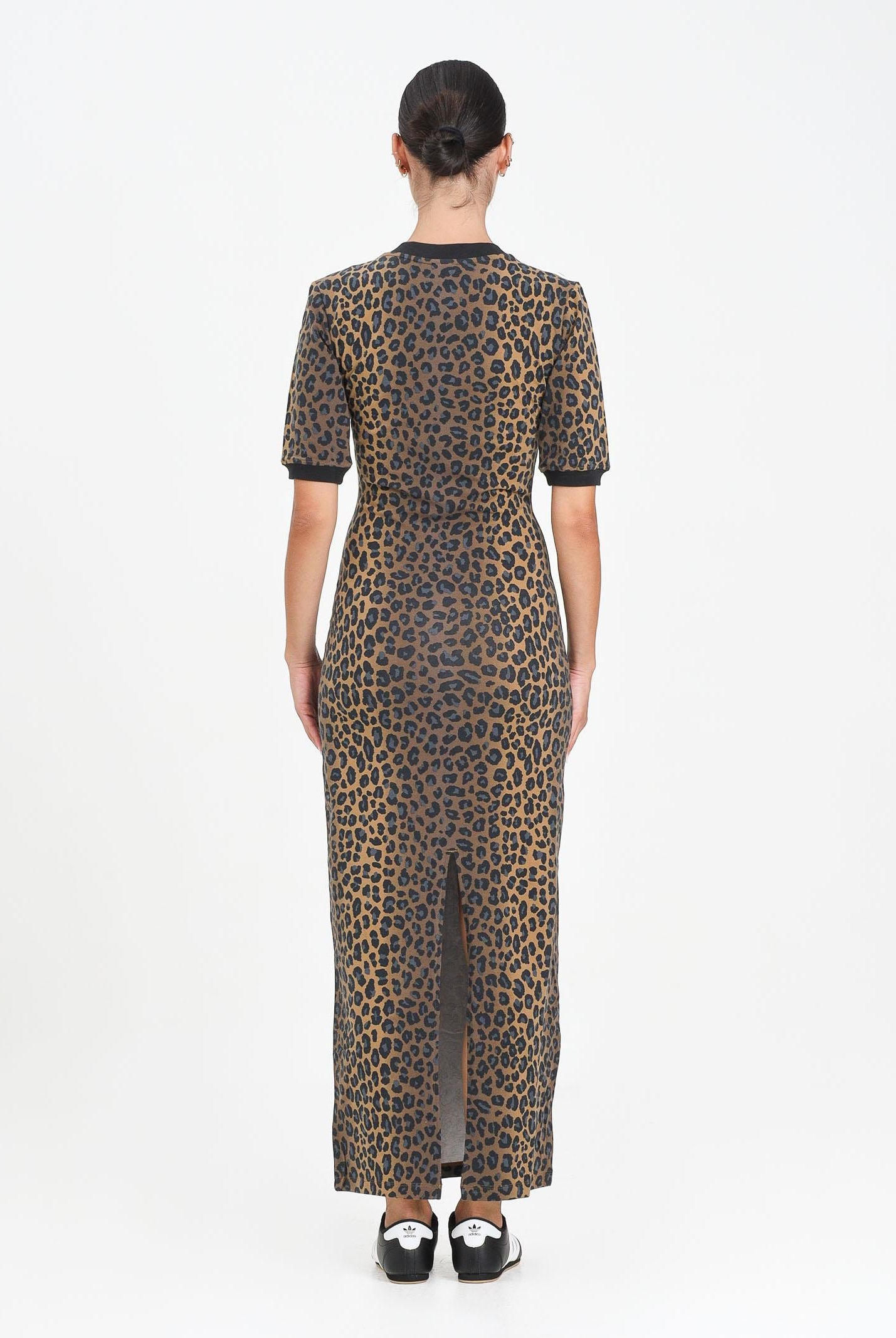 ADIDAS ORIGINALS Abito lungo Leopard V-Neck Maxi beige da donna JW2773 . ADIDAS ORIGINALS