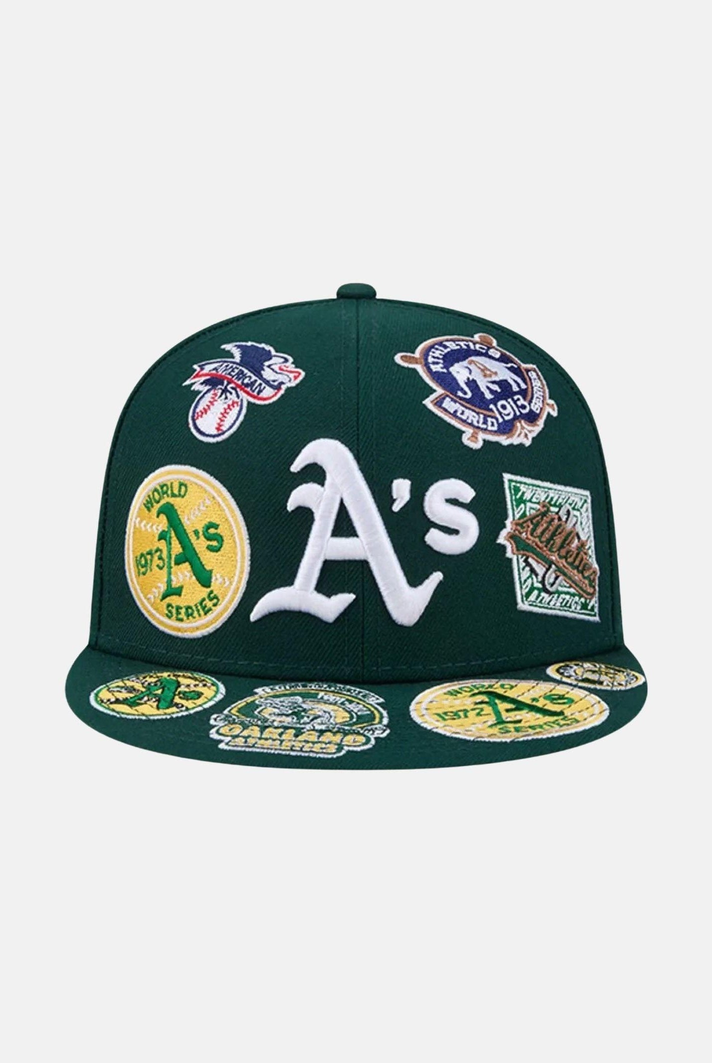 NEW ERA Cappello con visiera Athletics MLB All Over Team 59FIFTY verde da uomo 60803521 . NEW ERA