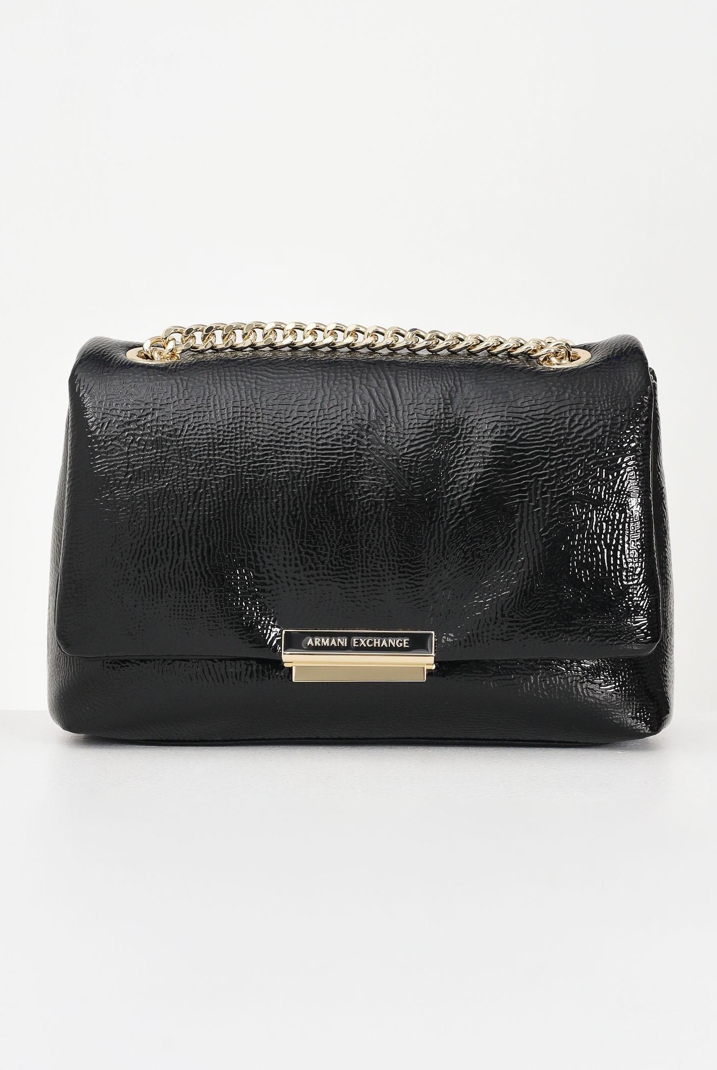 ARMANI EXCHANGE Borsa a tracolla in vernice nera da donna XW000355AF17239 UC001 ARMANI EXCHANGE