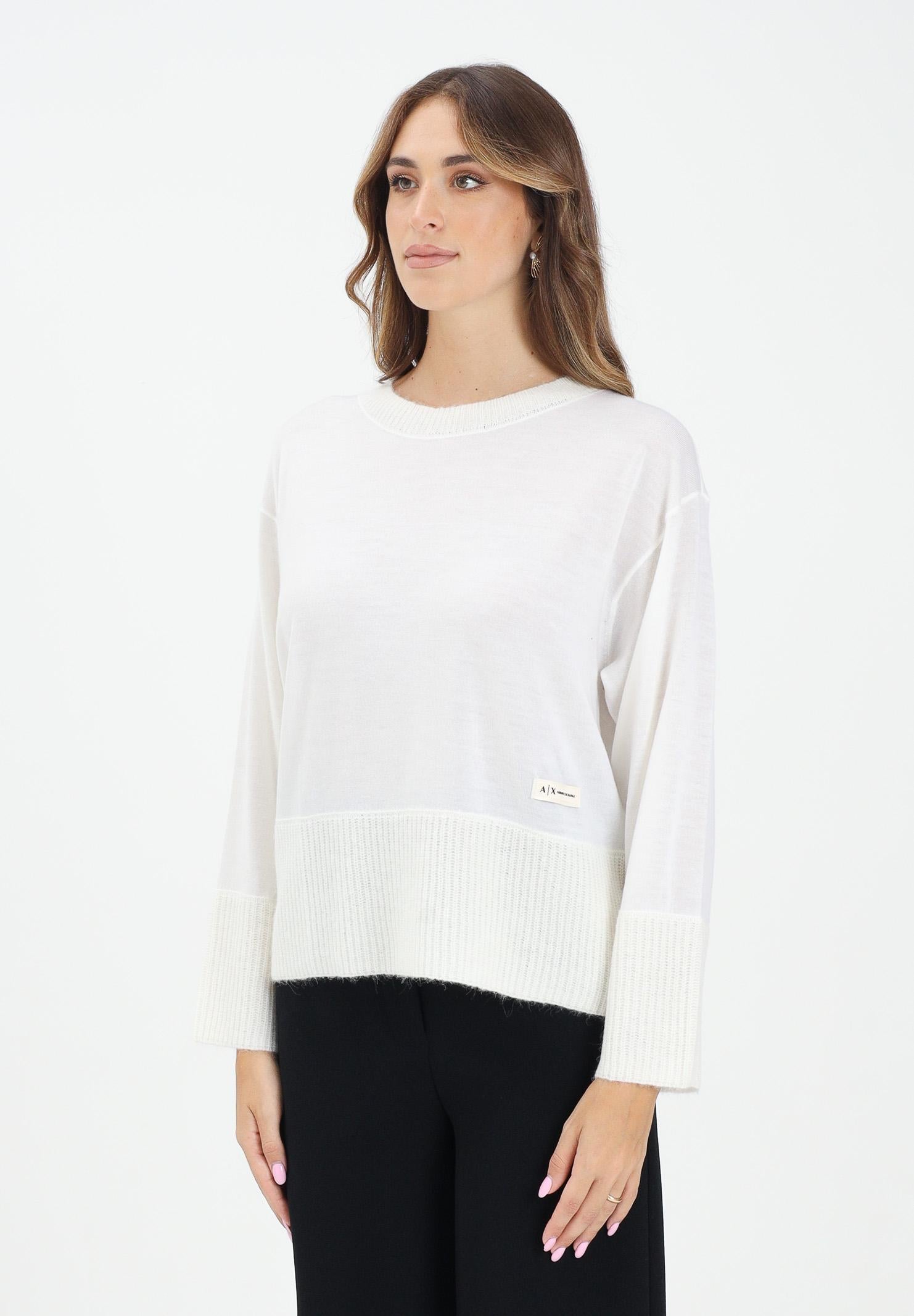 ARMANI EXCHANGE Maglioncino girocollo bianco da donna XW000772AF16602 U1003 ARMANI EXCHANGE