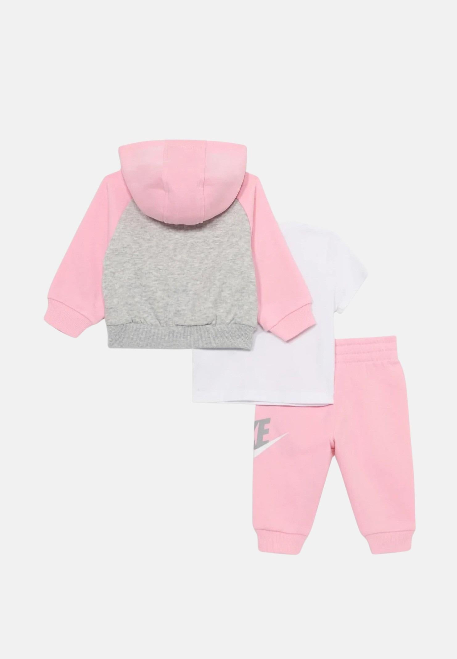 NIKE Completo rosa e grigio da bambina con logo 36N341 A0W NIKE