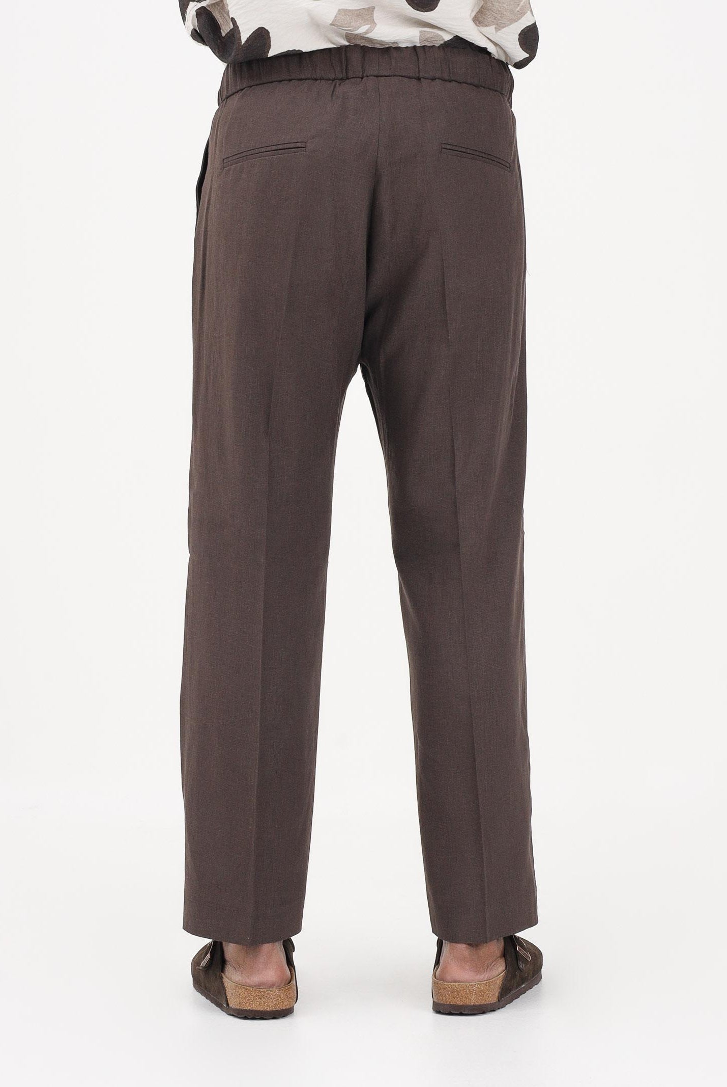 I'M BRIAN Pantalone in lino marrone da uomo PA3702 020 I'M BRIAN