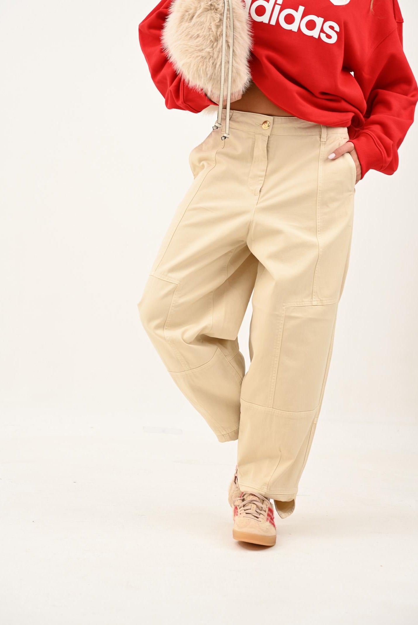 PINKO Pantalone balloon beige da donna 105533A2QU C27 PINKO