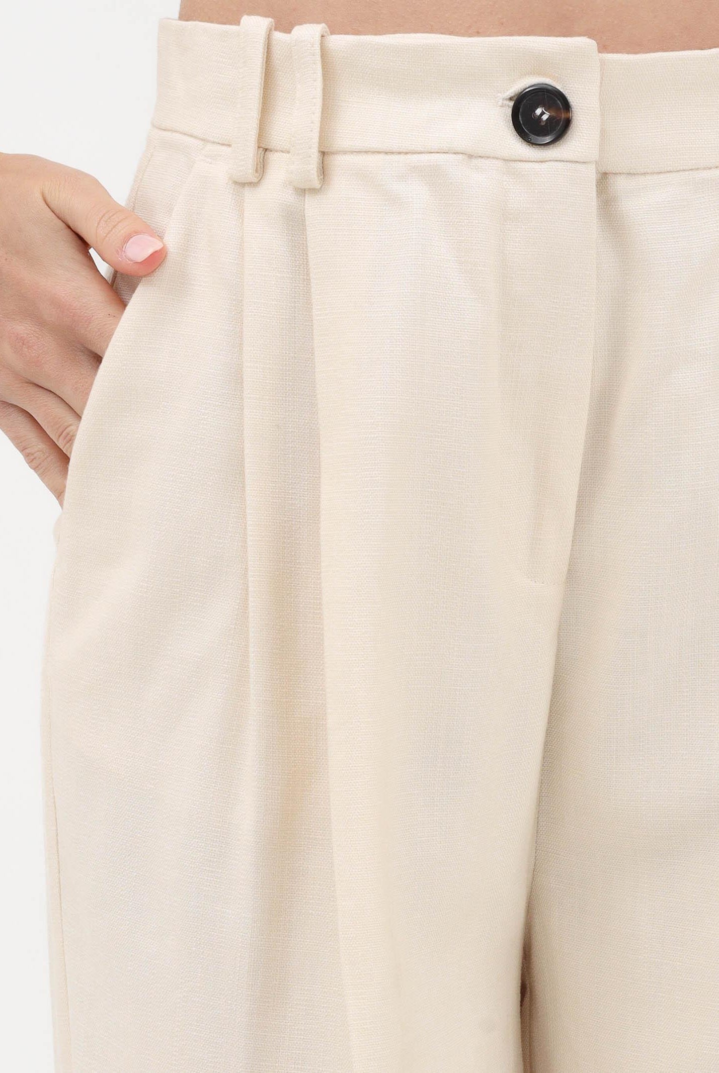 PINKO Pantalone elegante panna da donna con piega stirata 106918A2W6 C00 PINKO