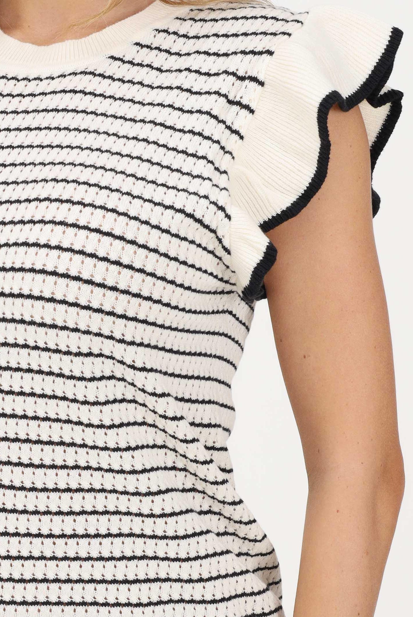 JDY Top in maglia panna da donna con motivo a righe 15360345 CLDAWBL JDY