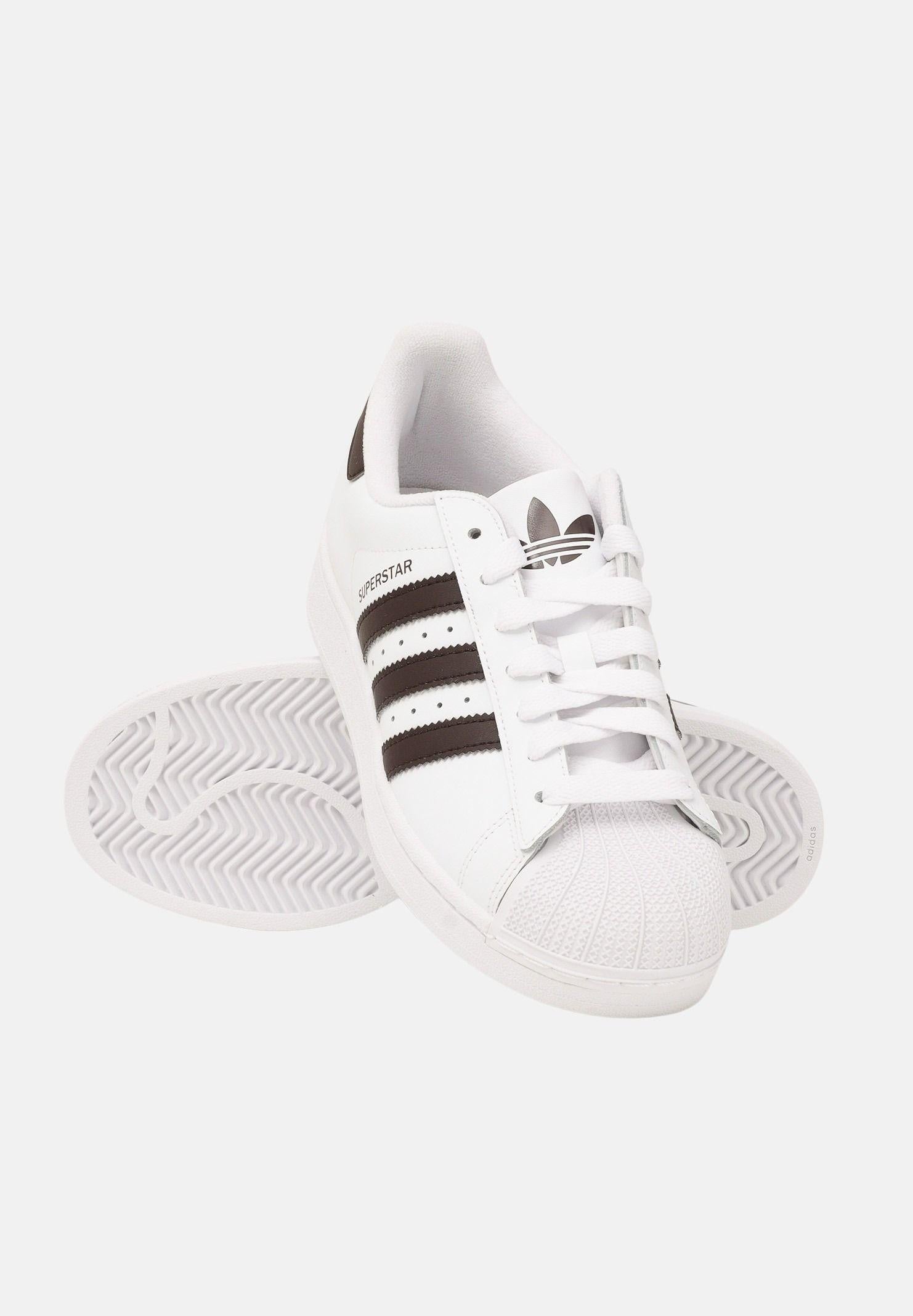 ADIDAS ORIGINALS Sneakers SUPERSTAR II bianche e marroni per uomo e donna KI4163 . ADIDAS ORIGINALS