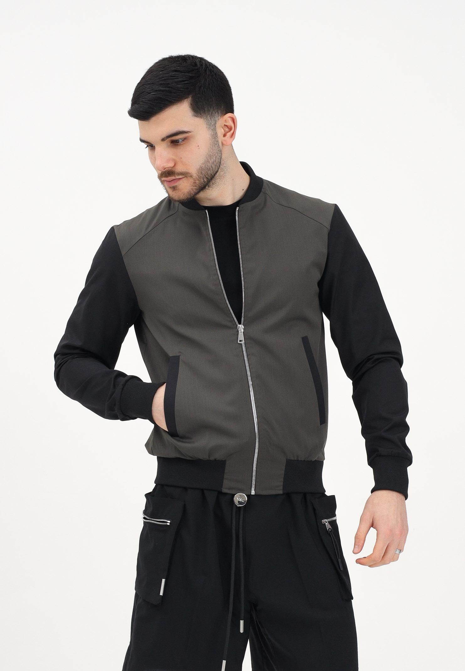 YES LONDON Bomber verde e nero da uomo XMF3953 VERDE YES LONDON