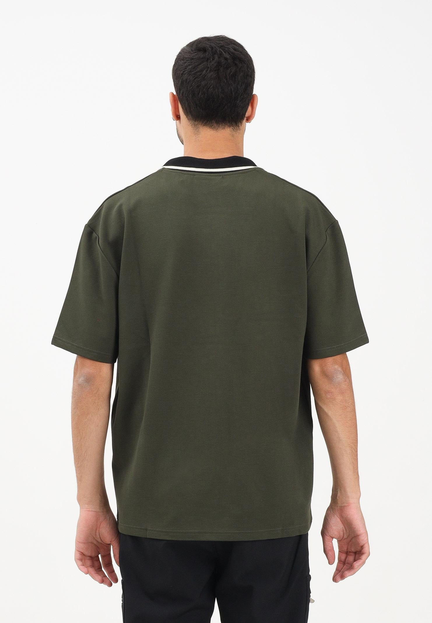 GCDS Polo a manica corta verde militare da uomo con Logo Lounge B2EM2500JJ6 88 GCDS