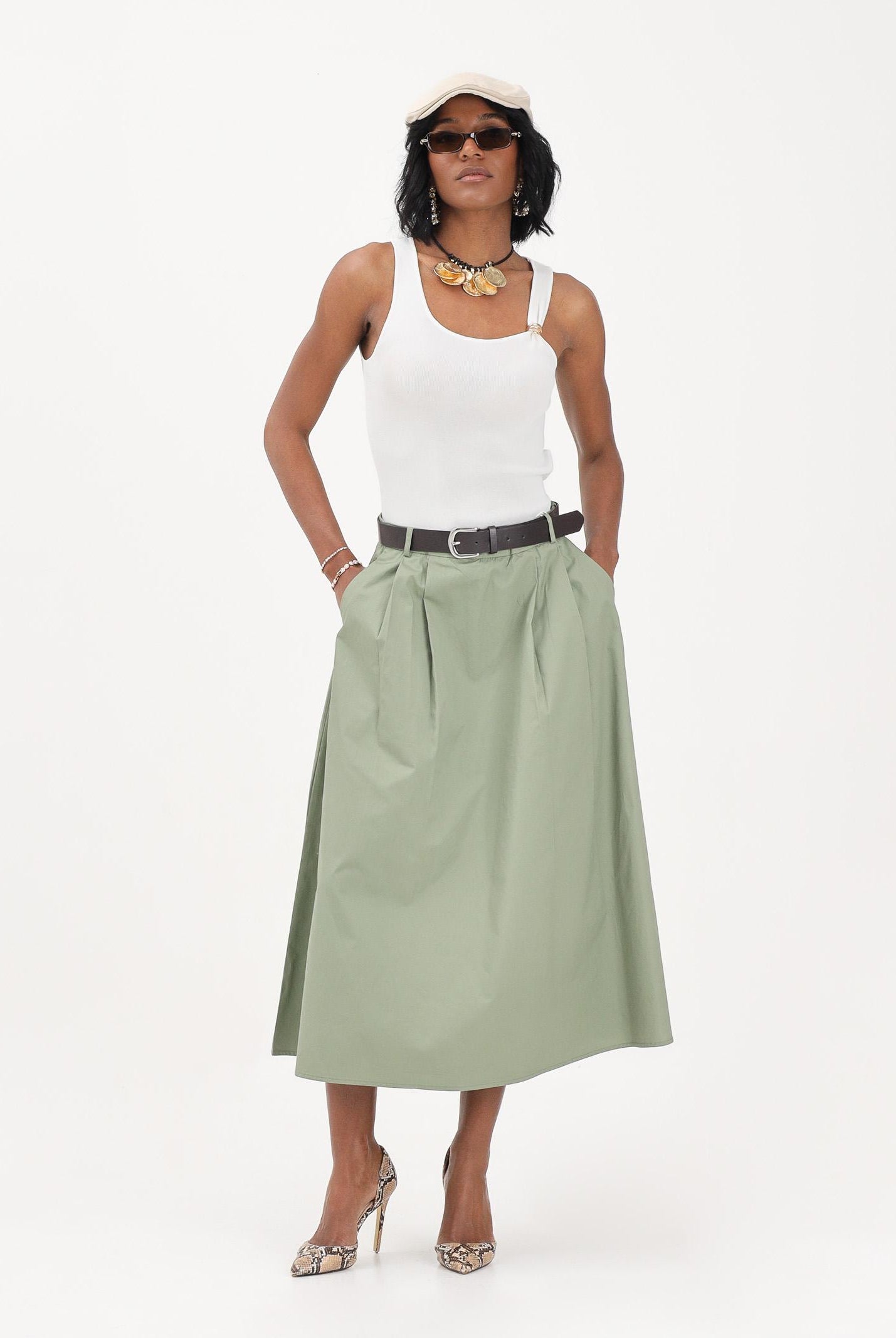 ONLY Gonna midi verde da donna 15370607 OIGR ONLY