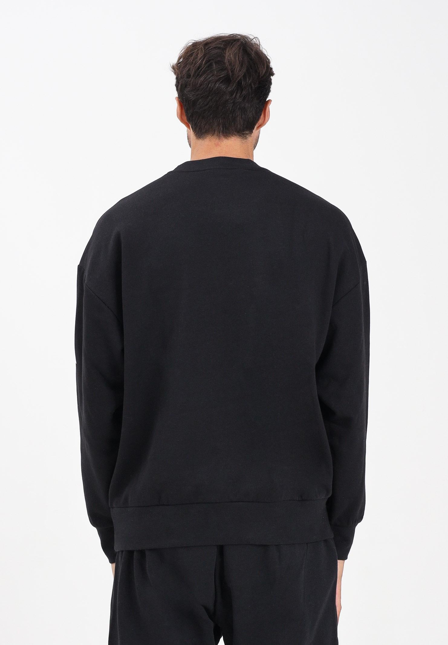 ADIDAS PERFORMANCE Felpa girocollo Essentials Loose Fit 3 Bar Logo nera da uomo JF3542 ADIDAS PERFORMANCE