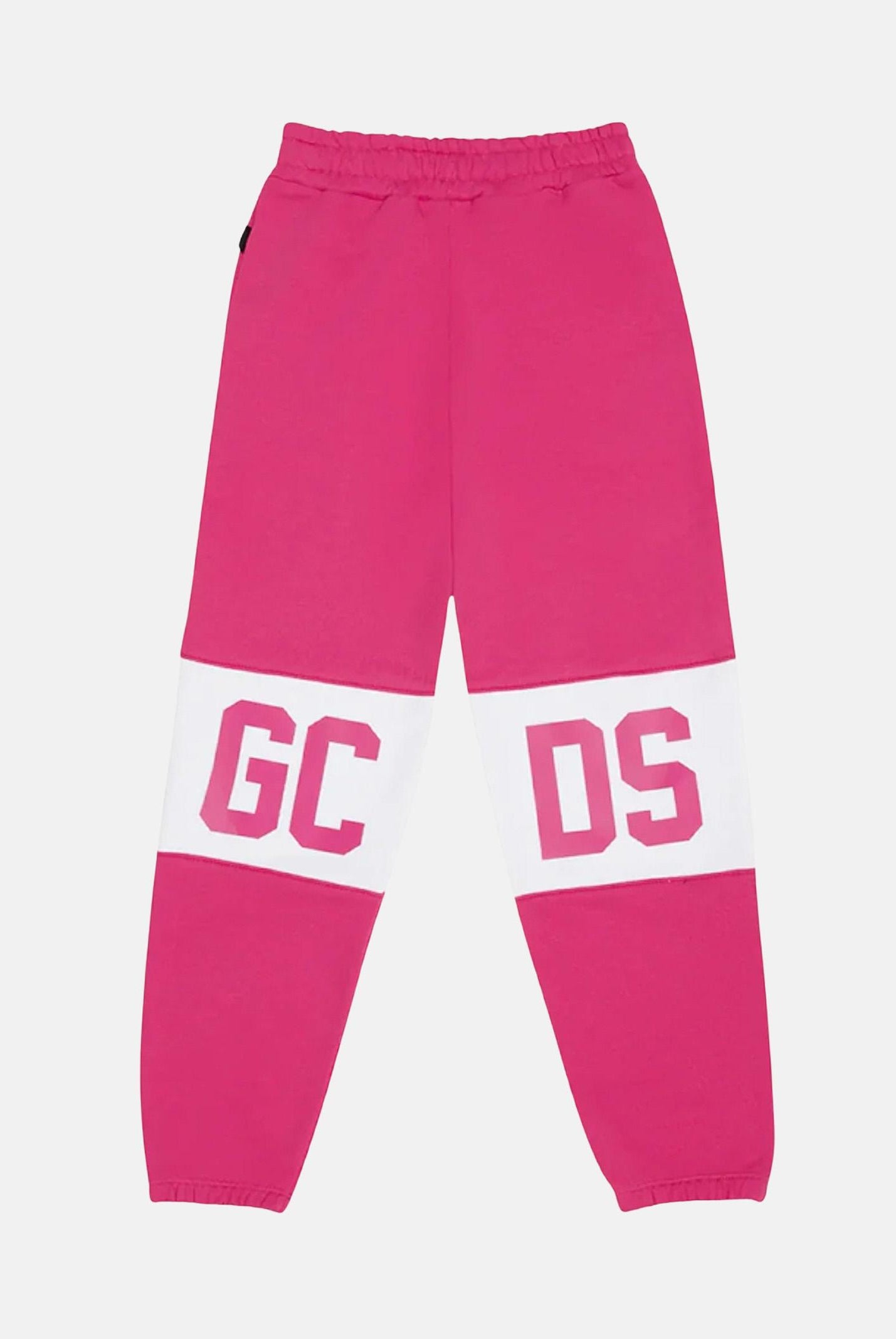 GCDS pantalone rosa da bambina in cotone con vita elasticizzata B2KU3017BA2 59 GCDS