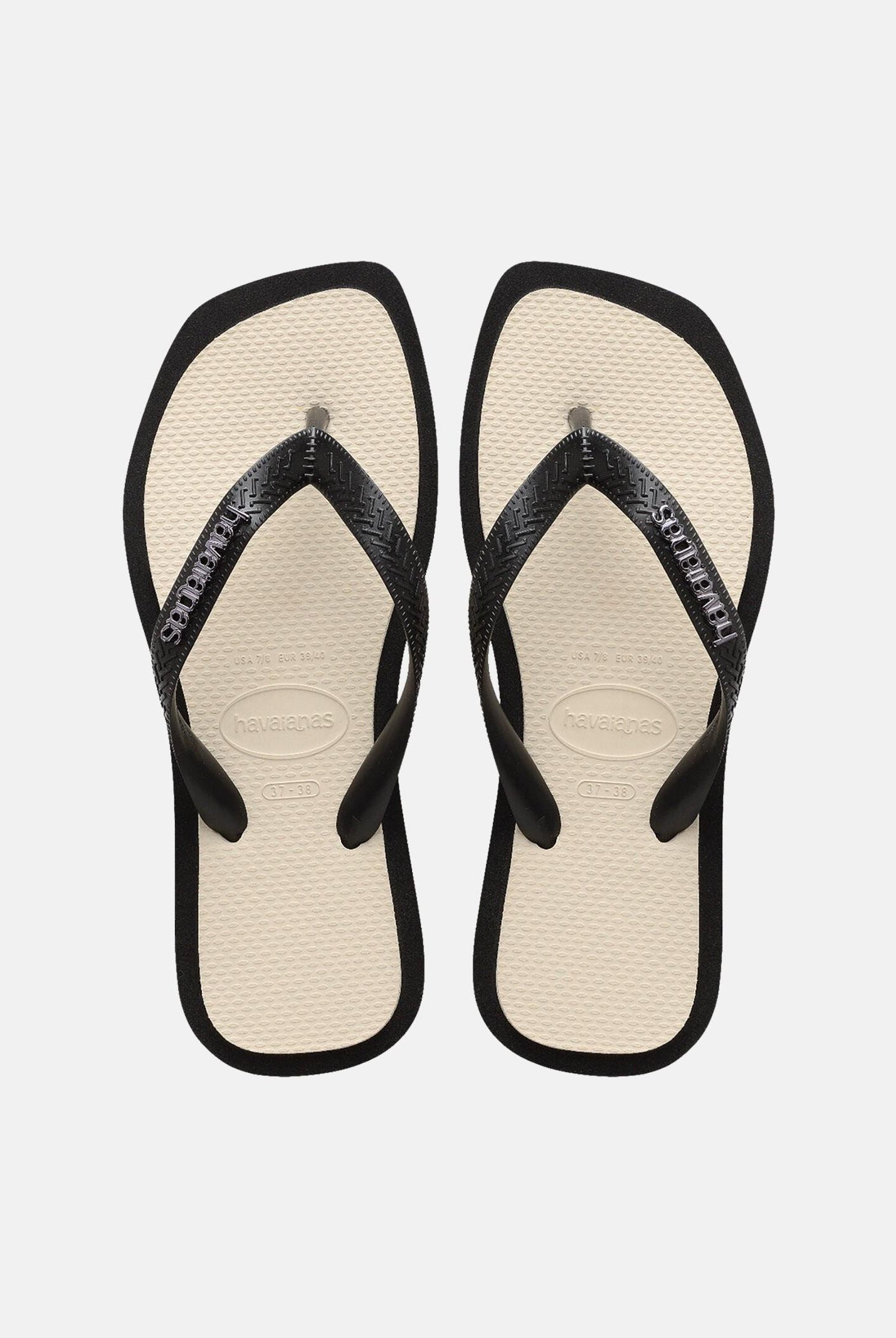 HAVAIANAS Infradito Top Square Fusion neri e panna da donna 4149944 0090 HAVAIANAS