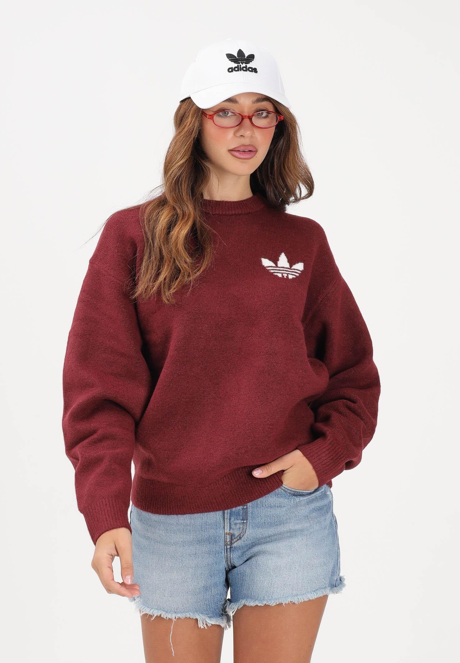 ADIDAS ORIGINALS Maglione girocollo Adidas Originals Athletic Department bordeaux per uomo e donna KF2537 . ADIDAS ORIGINALS