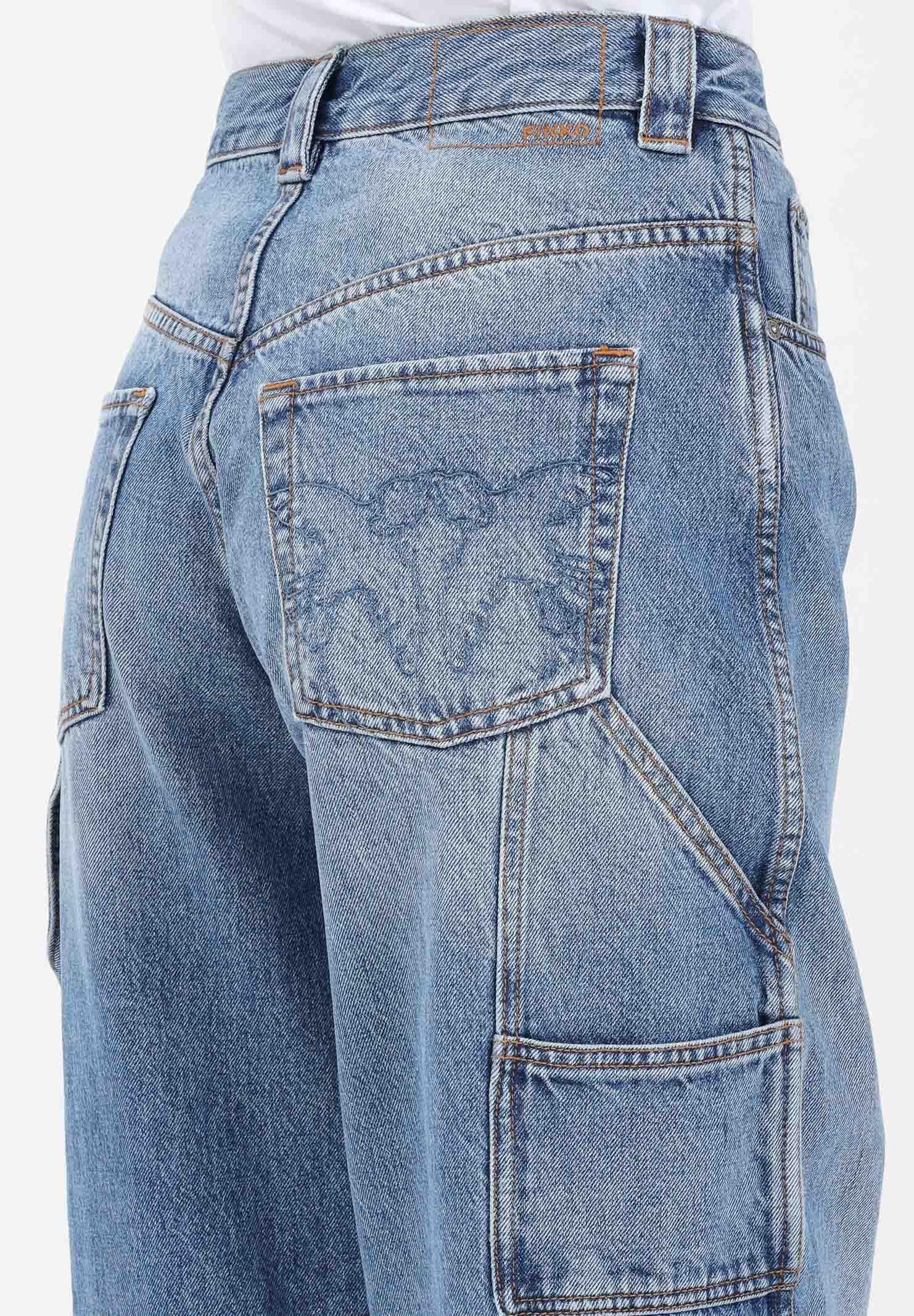 PINKO Jeans in denim chiaro da donna con logo 105542A2RP PJD PINKO